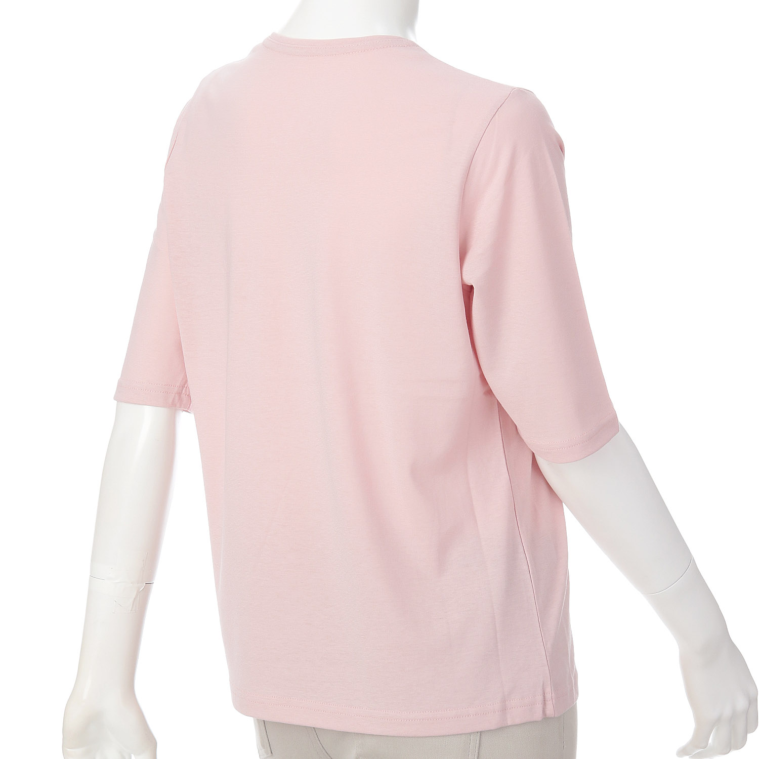 丸首5分袖刺繍 花瓶花柄Tシャツ - 画像4