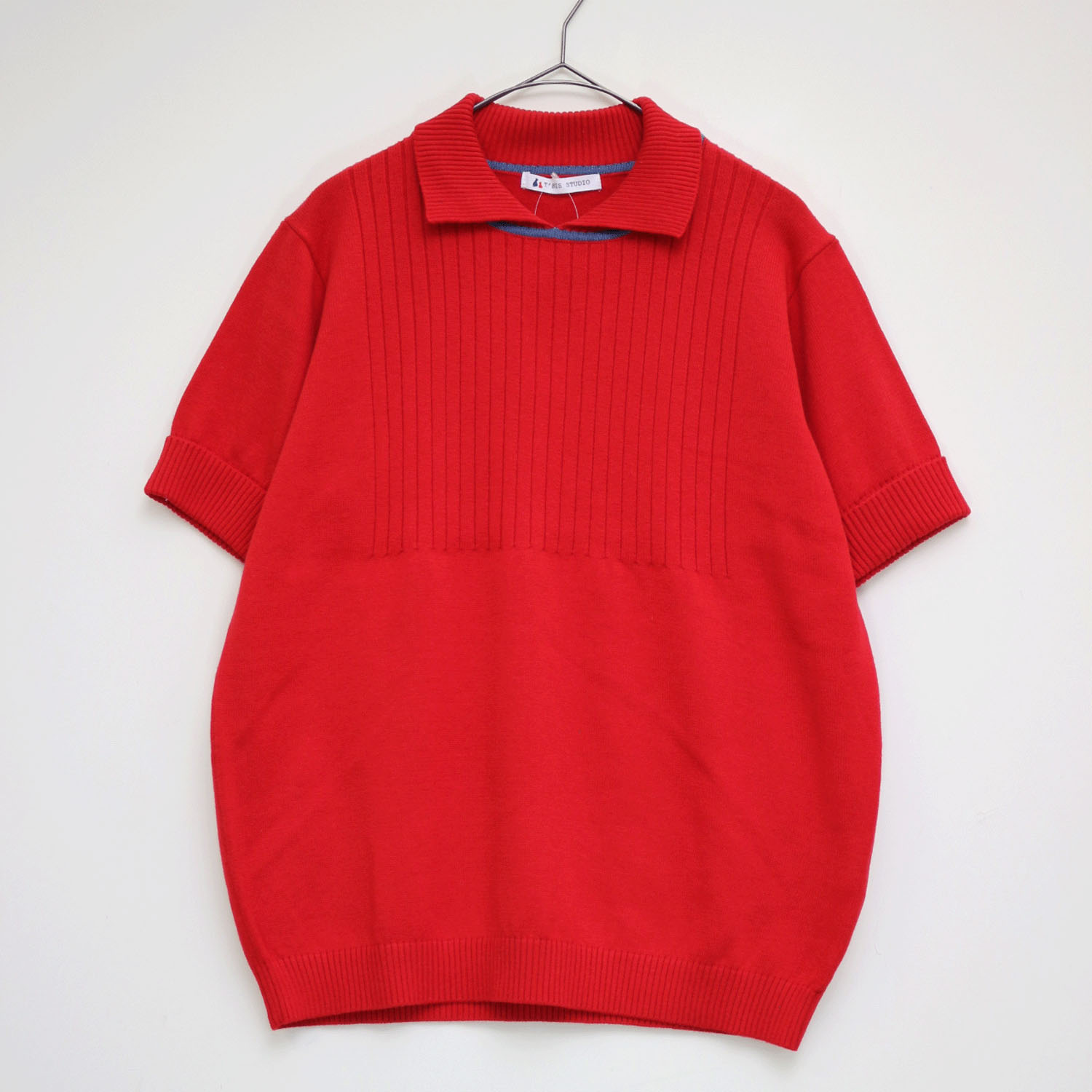 T’BIS STUDIO ワイドリブ半袖サマーニットポロシャツ - 画像3