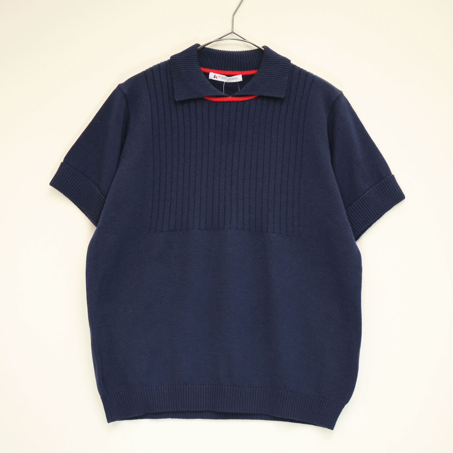T’BIS STUDIO ワイドリブ半袖サマーニットポロシャツ - 画像5