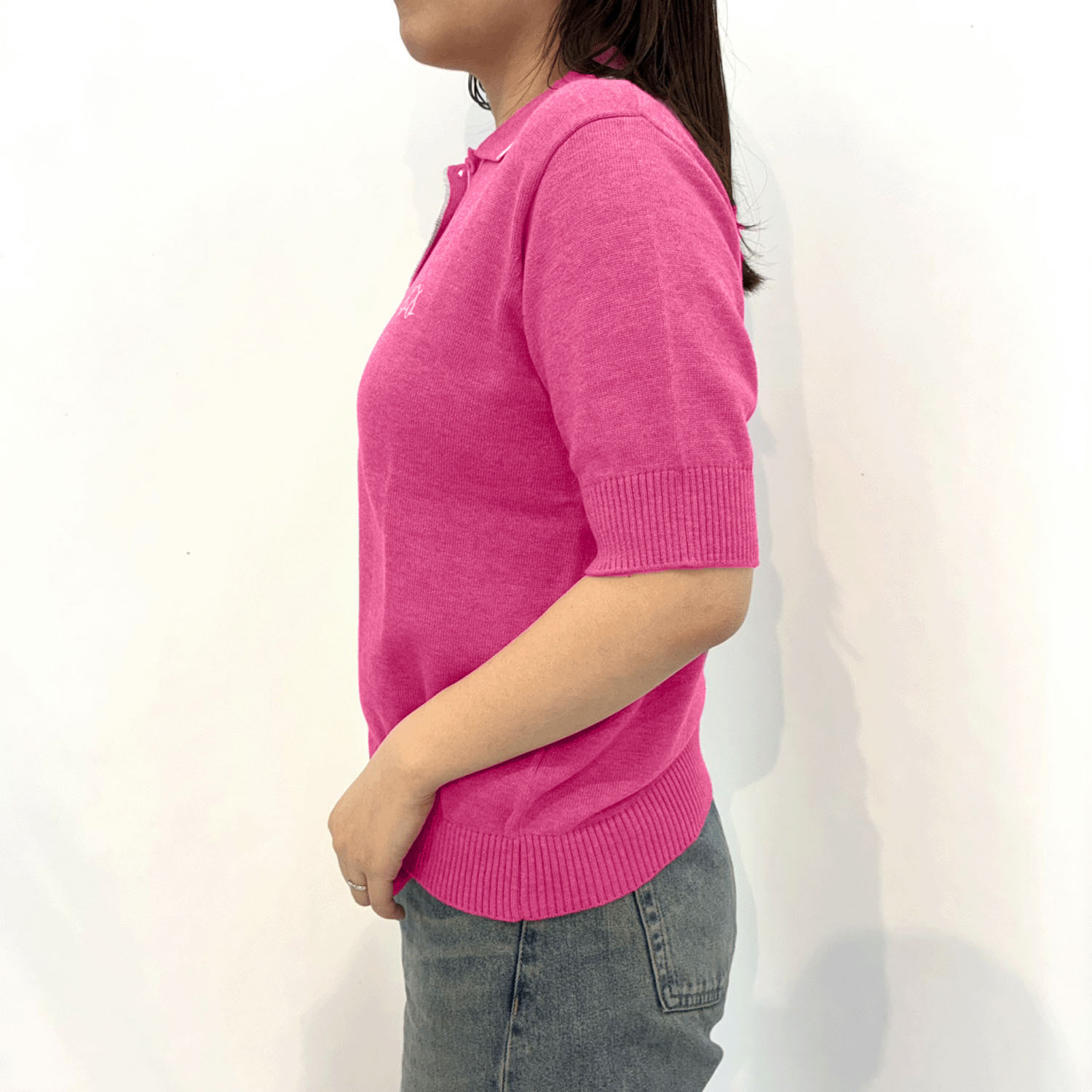 T’BIS STUDIO イヌワンポイント半袖サマーニットポロシャツ - 画像10