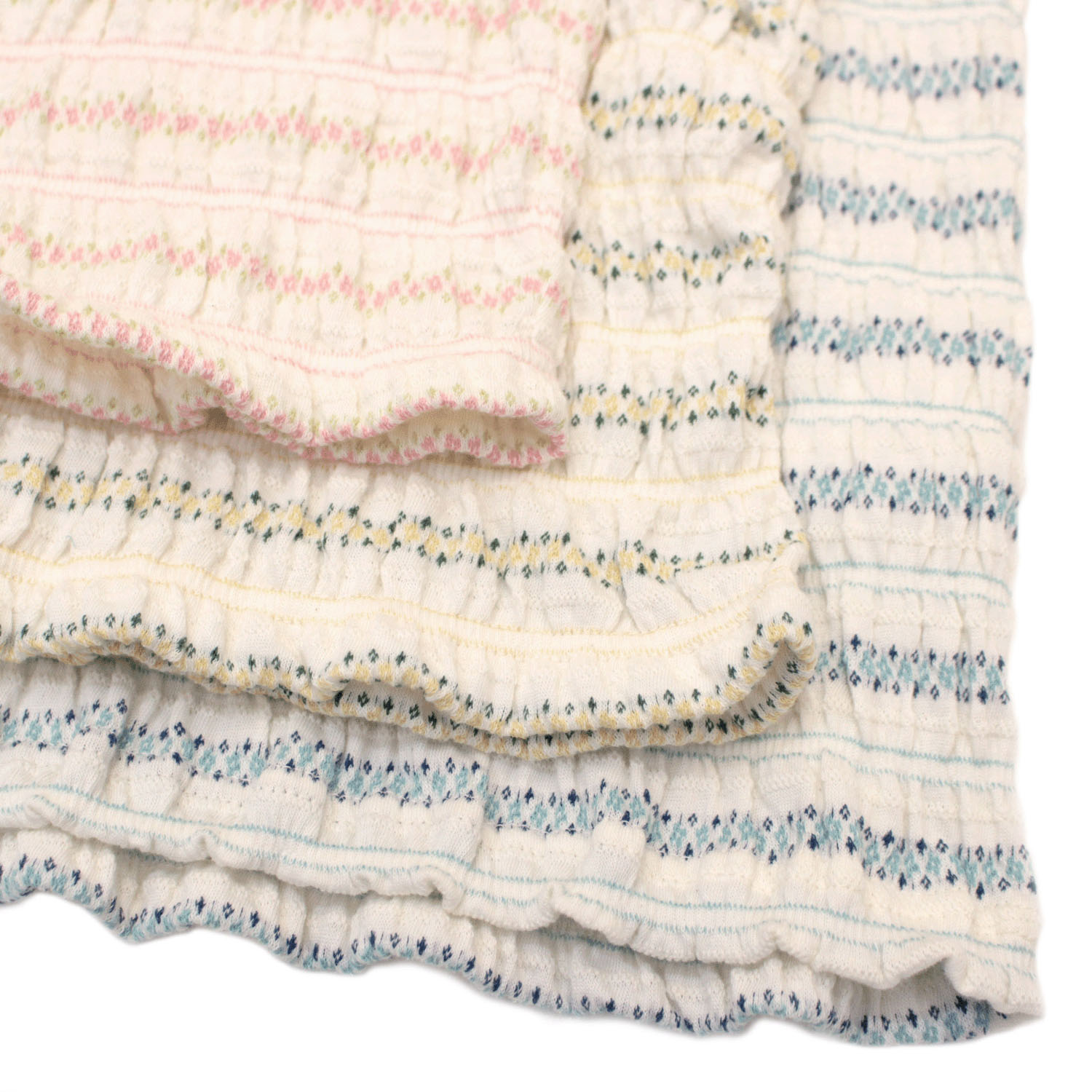 T’BIS STUDIO シャーリングジャカード小花柄ハイネック5分袖Tシャツ - 画像13