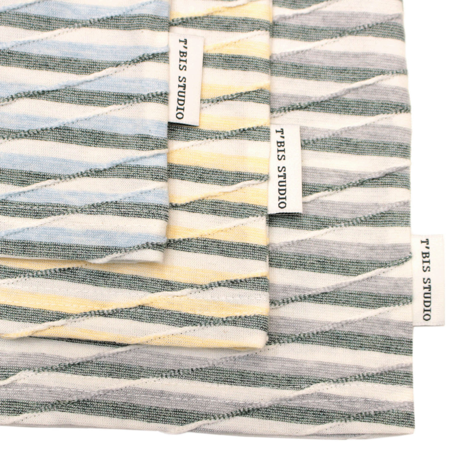 T’BIS STUDIO 斜めタックボーダー5分袖ポロシャツ - 画像3