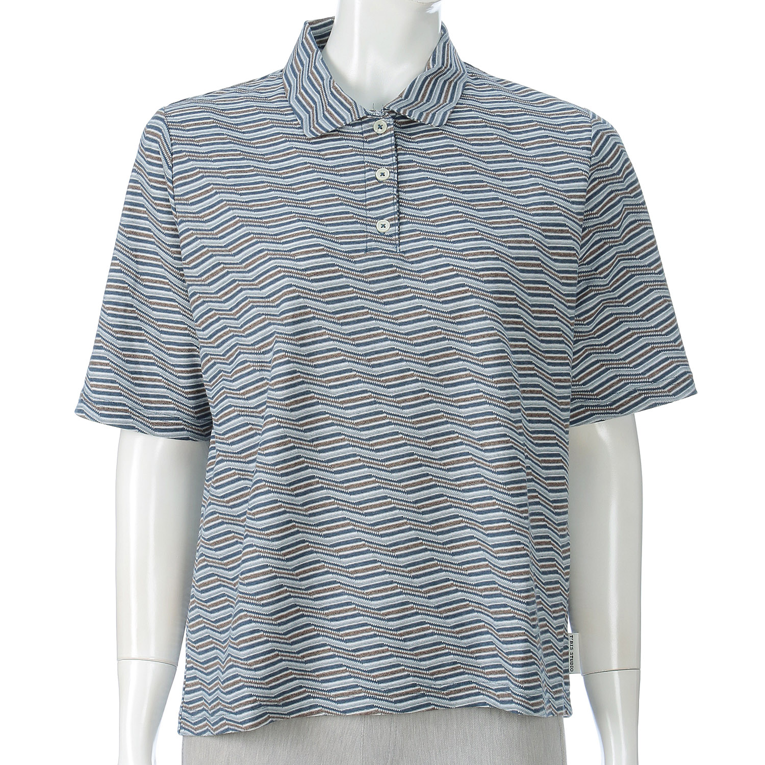 T’BIS STUDIO ギザギザ波々タックボーダー5分袖ポロシャツ - 画像26