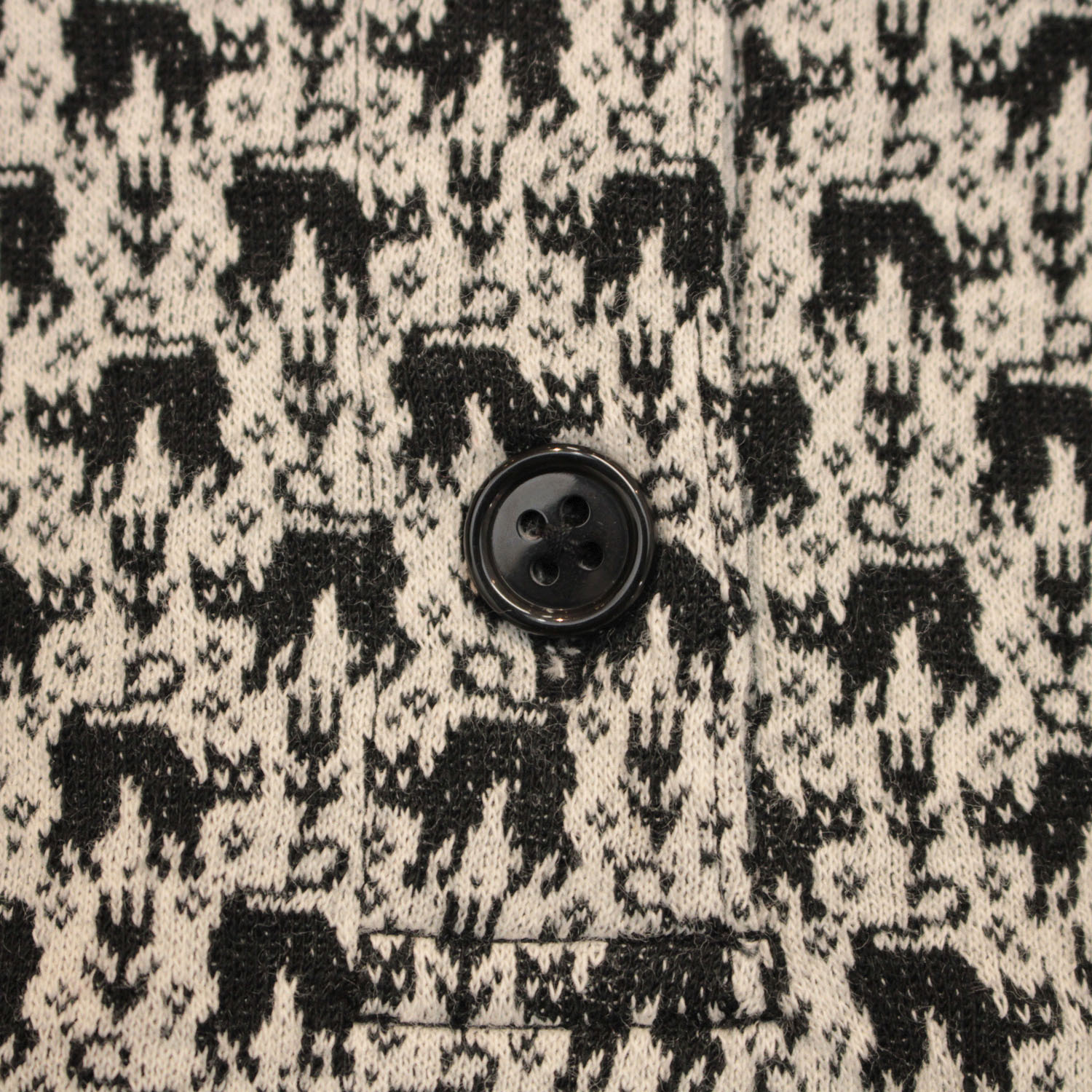 T’BIS STUDIO ネコ柄シングルジャカード丸襟7分袖ポロシャツ - 画像6