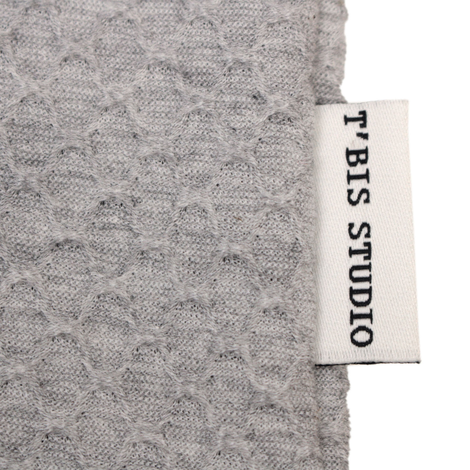 T’BIS STUDIO 網柄ジャカード七分袖ポロシャツ - 画像3