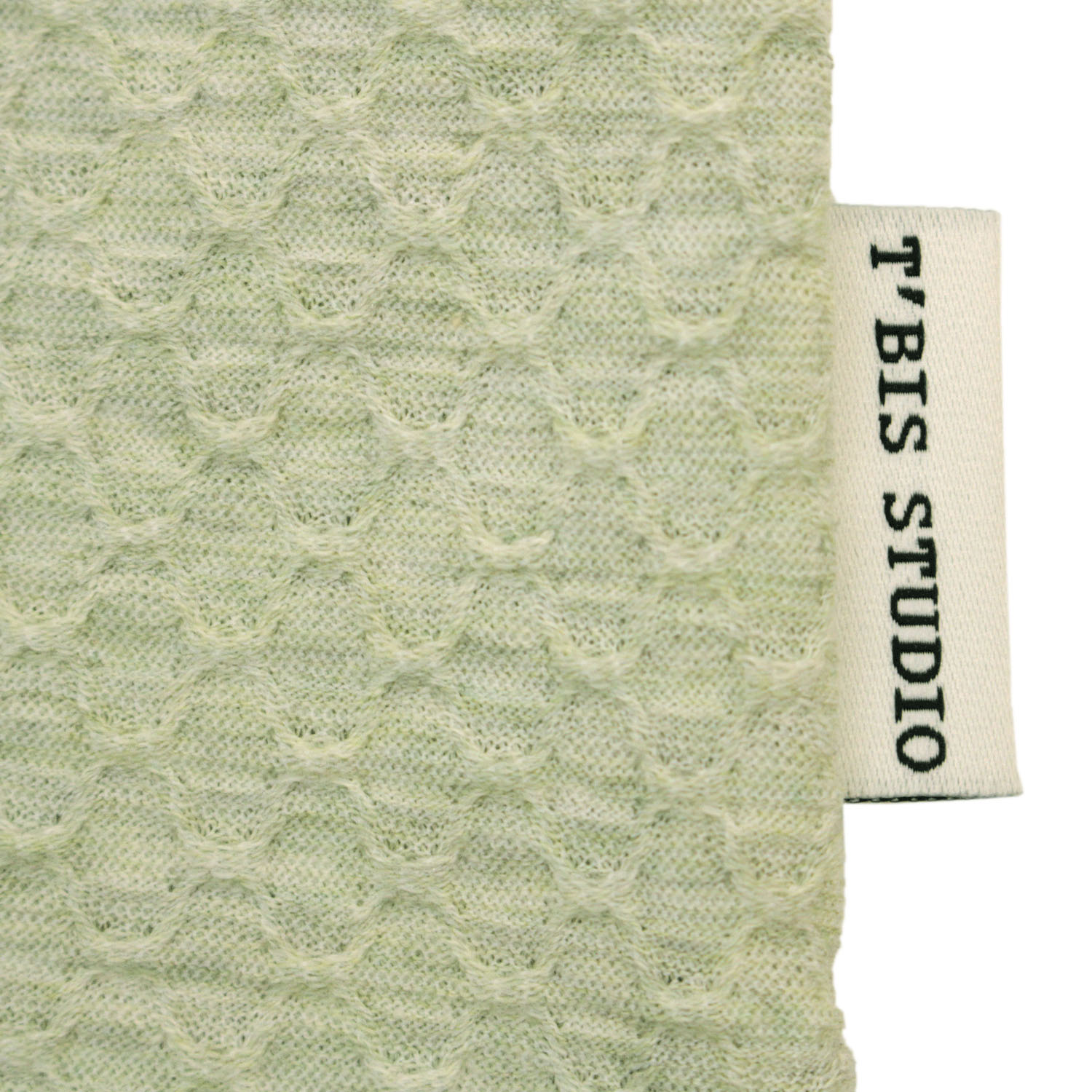 T’BIS STUDIO 網柄ジャカード七分袖ポロシャツ - 画像7