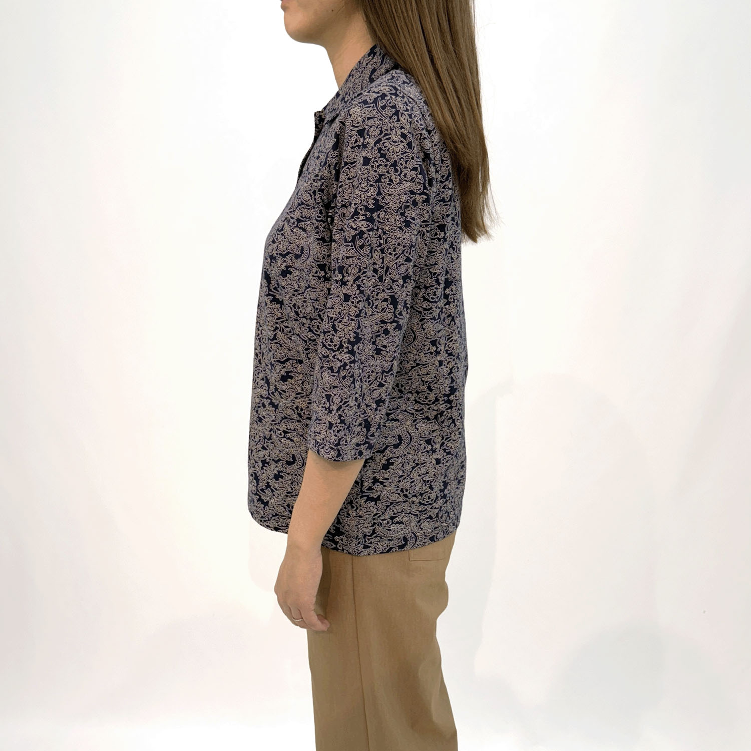 T’BIS STUDIO オリエンタル柄総プリント7分袖ポロシャツ - 画像12