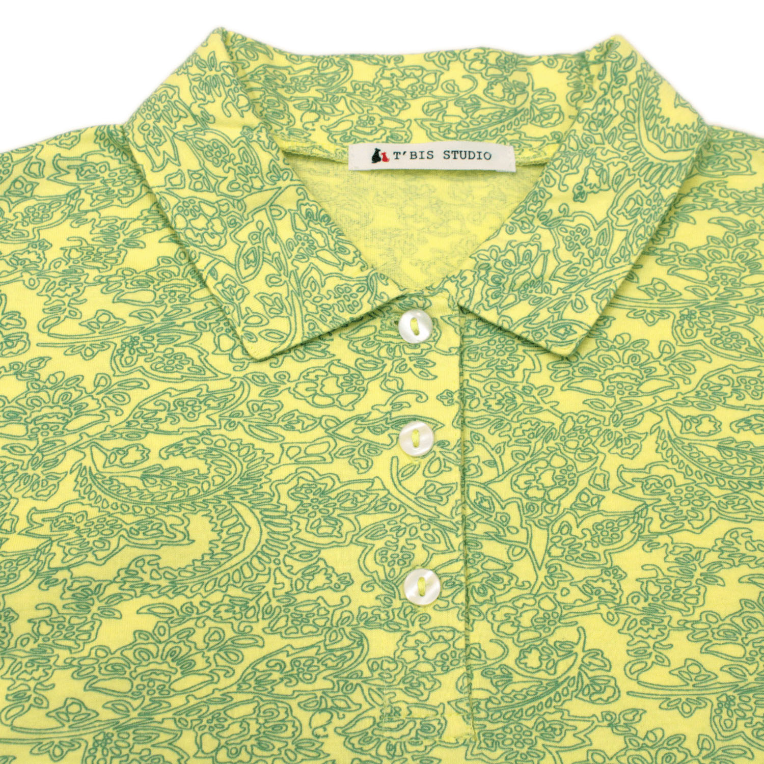 T’BIS STUDIO オリエンタル柄総プリント7分袖ポロシャツ - 画像5