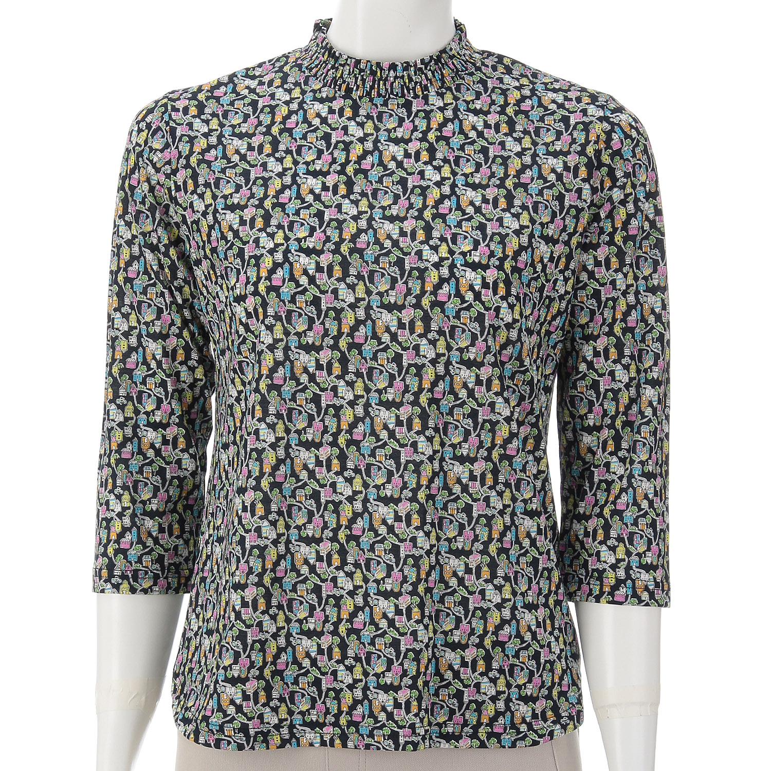 SZ天竺プリントシャーリング衿七分袖カットソー - 画像6