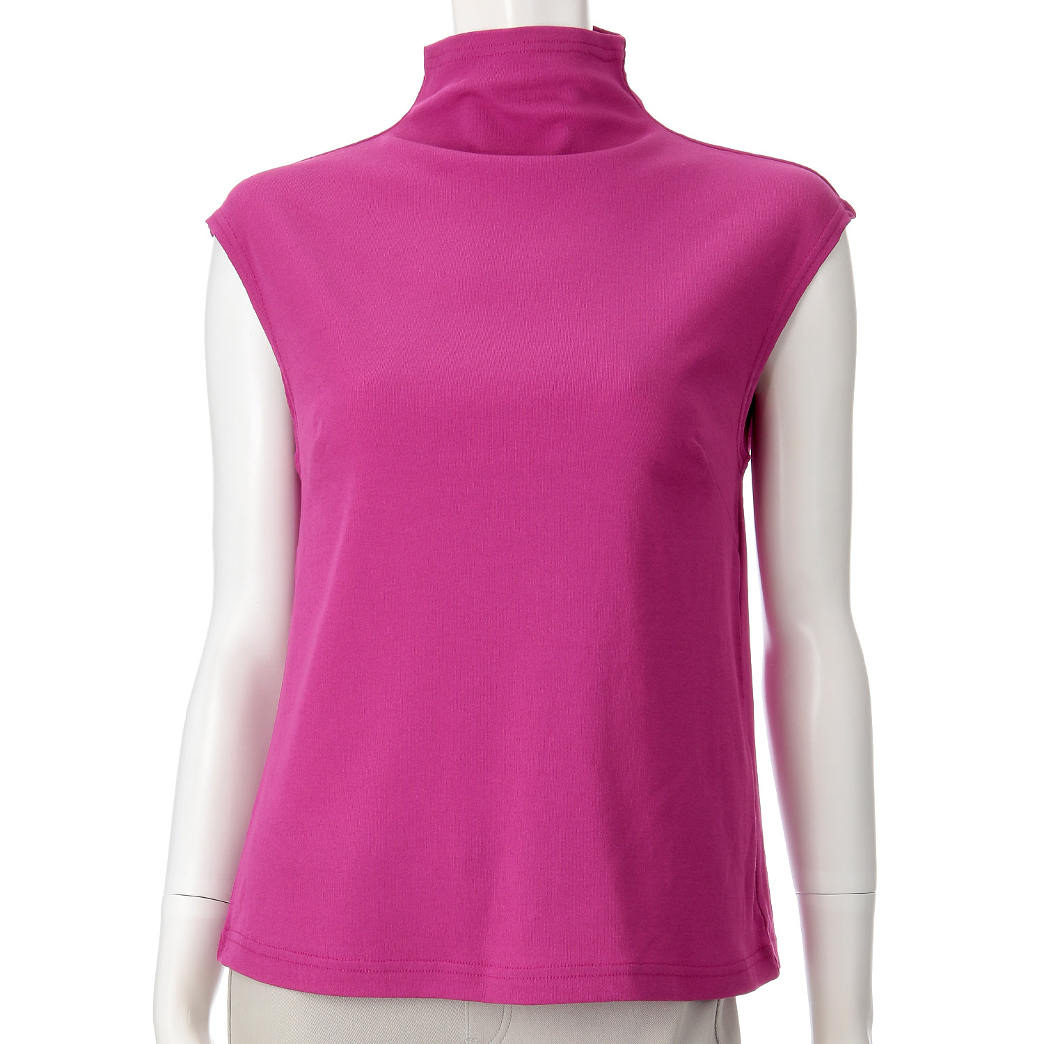 マチ付きボトルネックタンクトップ - 画像1