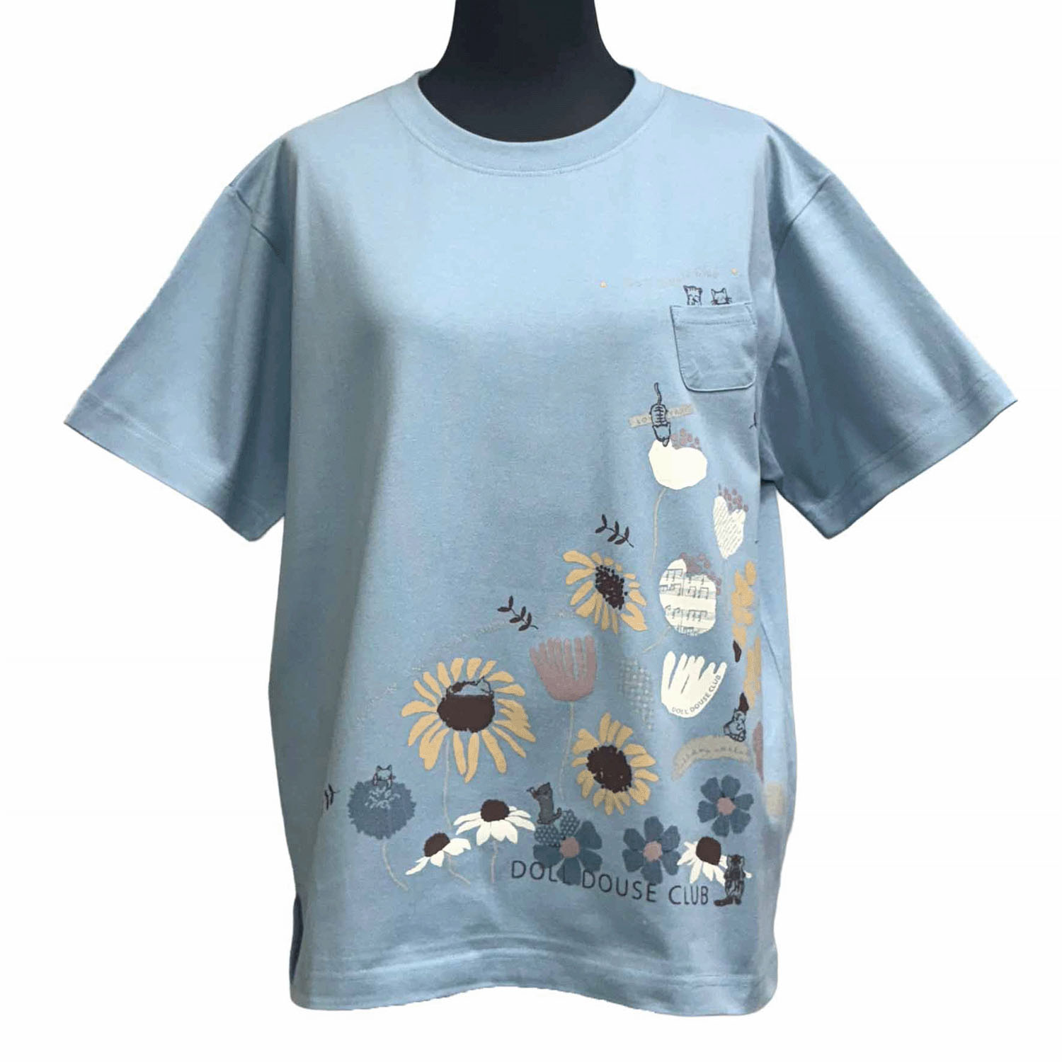 DDCLUB プリントT ネコFLOWER