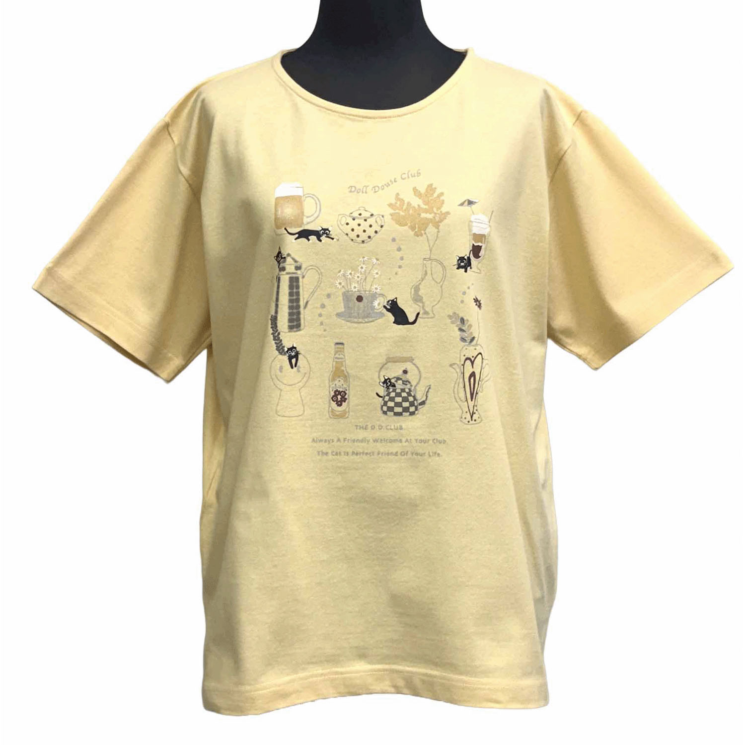 DDCLUB プリントT ネコDRINK