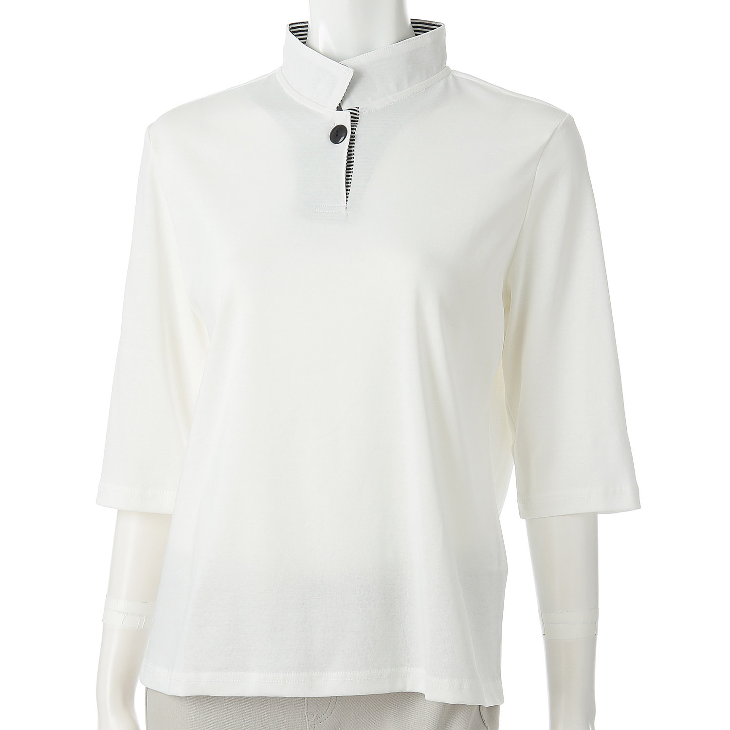 釦付きスタンドネック - 画像2