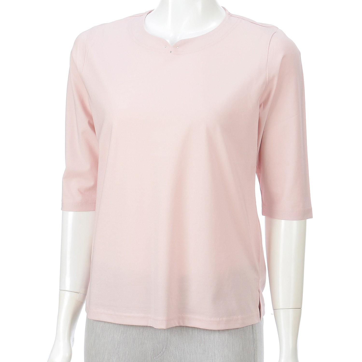 強撚天竺無地 ハート衿 6分袖 - 画像5