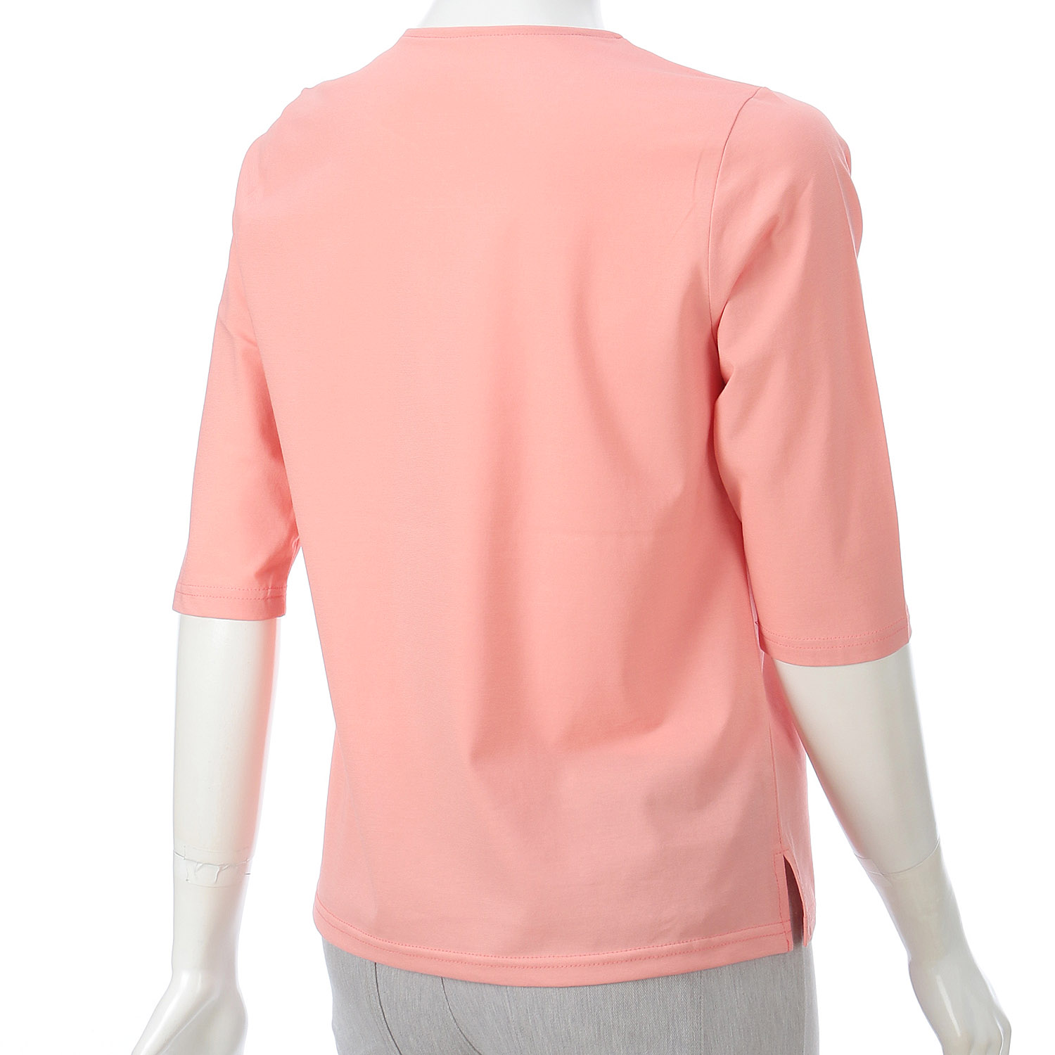 強撚天竺無地 ハート衿 6分袖 - 画像7