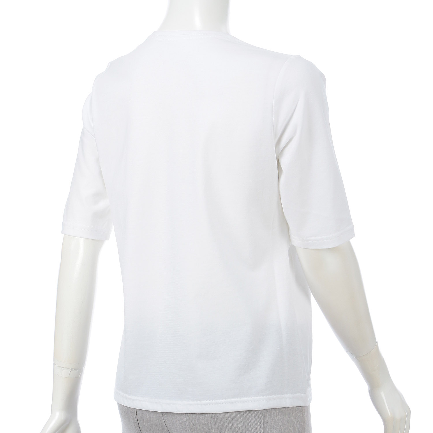 丸首5分袖刺繍T ドレス柄 - 画像3