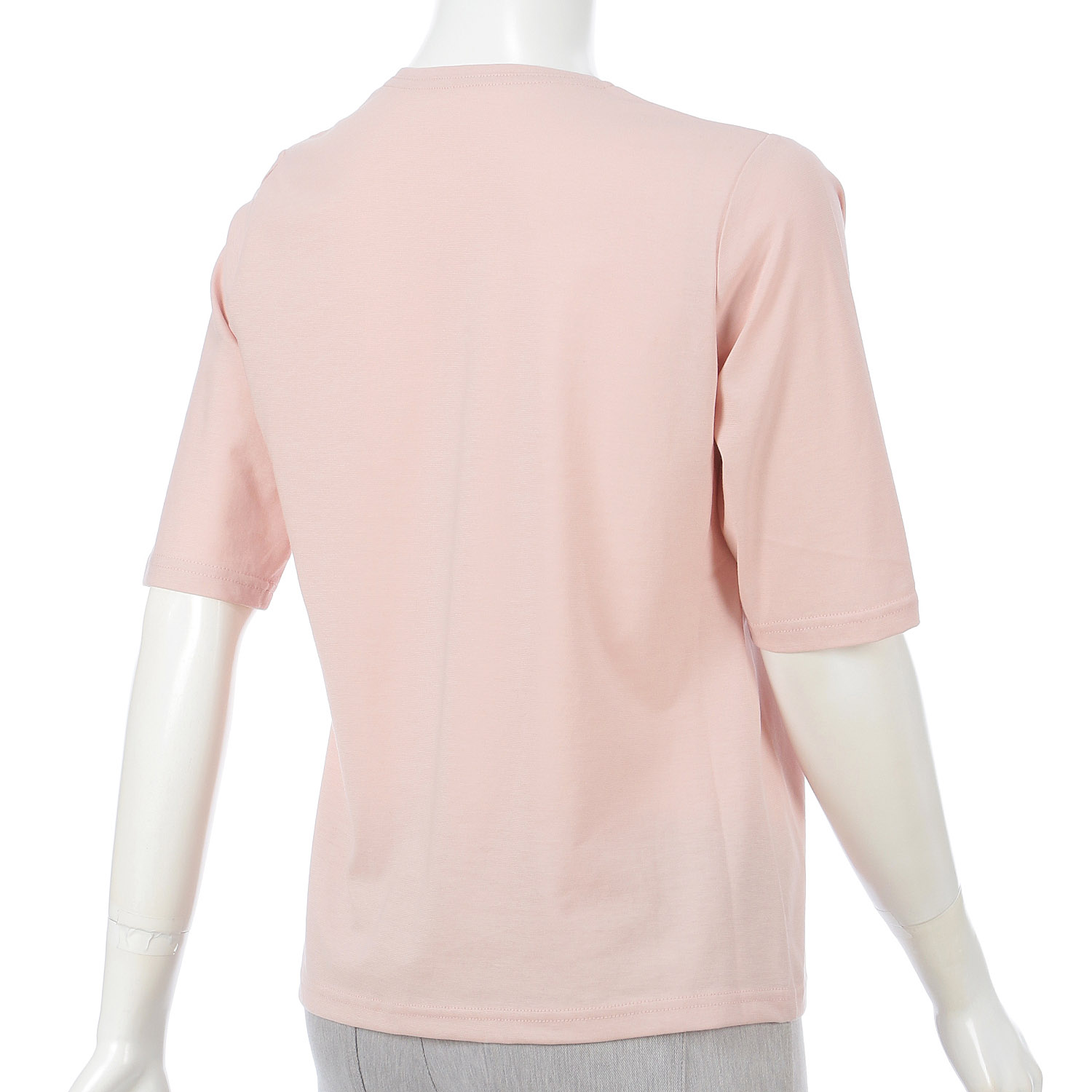 丸首5分袖刺繍T グラス柄 - 画像4