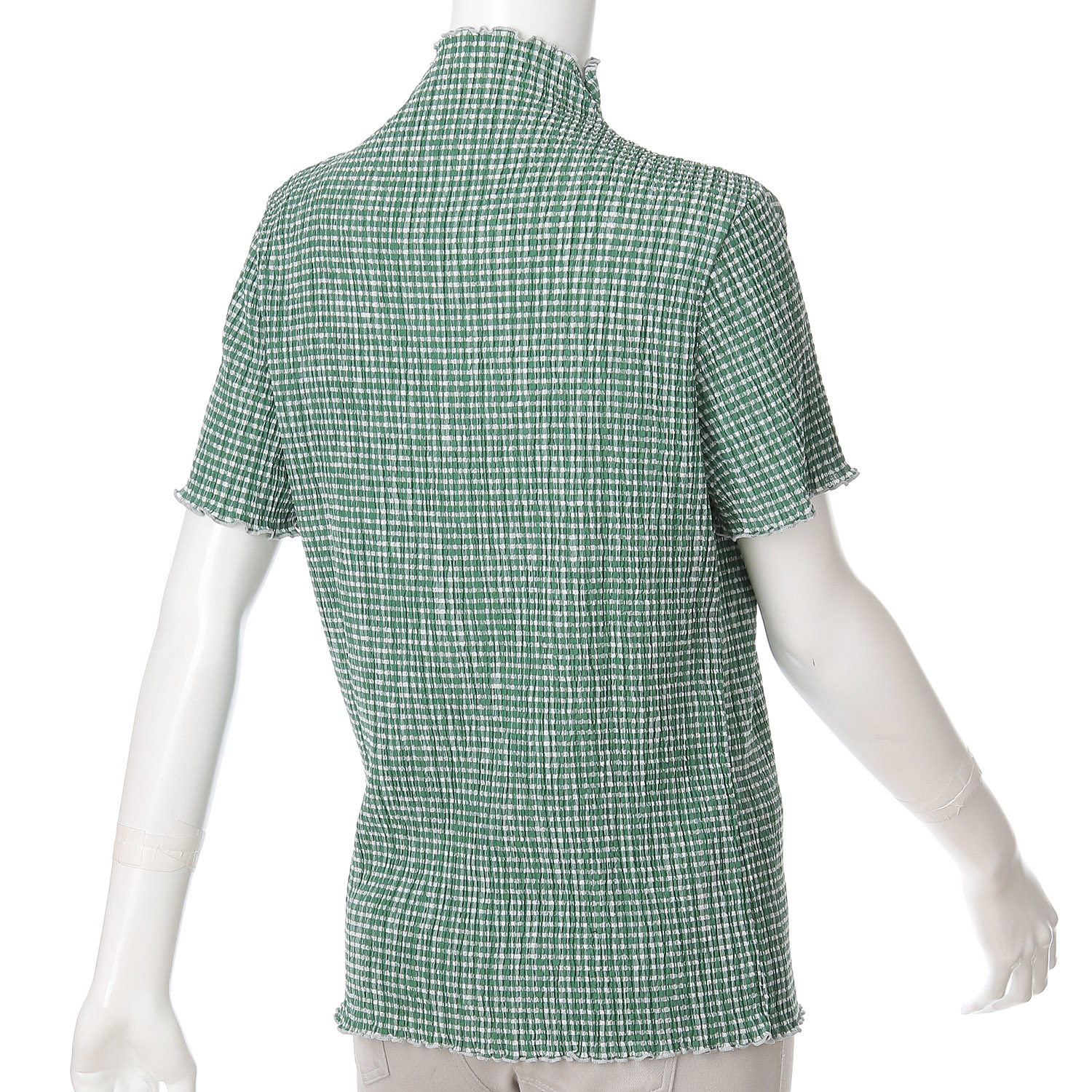 ギンガム楊柳ボトルネックカットソー - 画像10