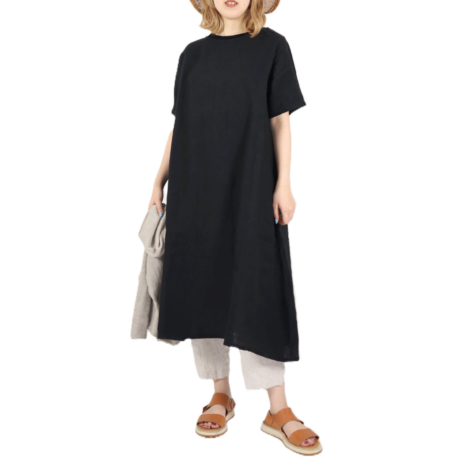 【Insta Live】残りわずか！SO リネンシンプルワンピース半袖 - 画像1