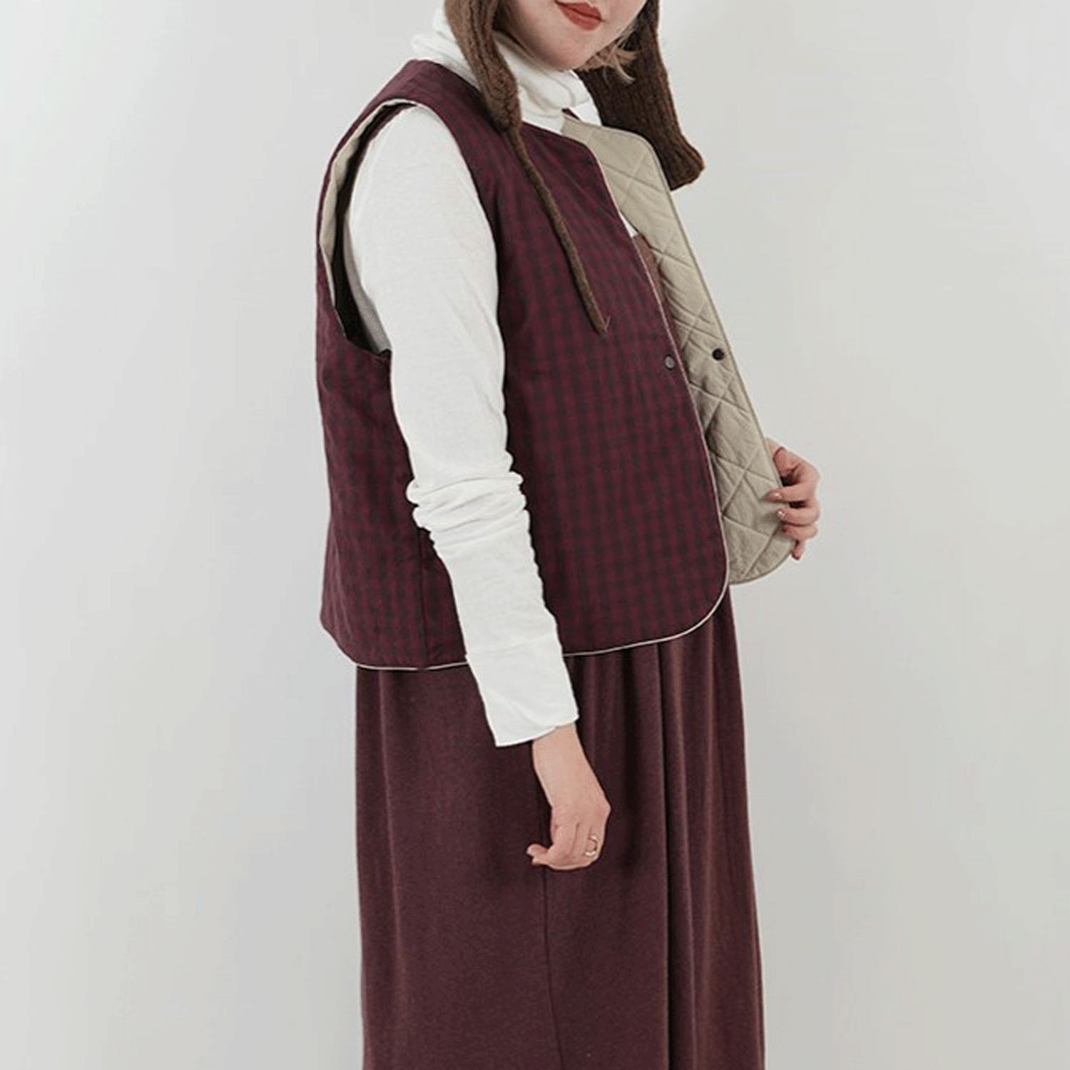 SO ノーカラーリバーシブルベスト