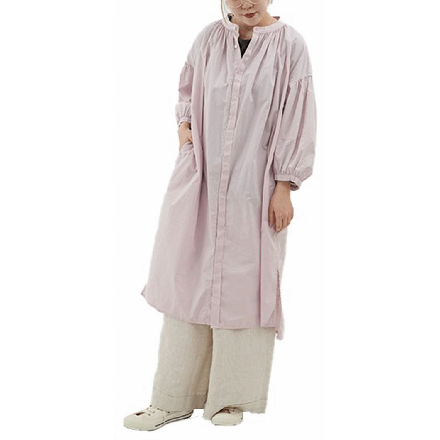 【Insta Live】SO バルーン袖比翼ワンピース - 画像1