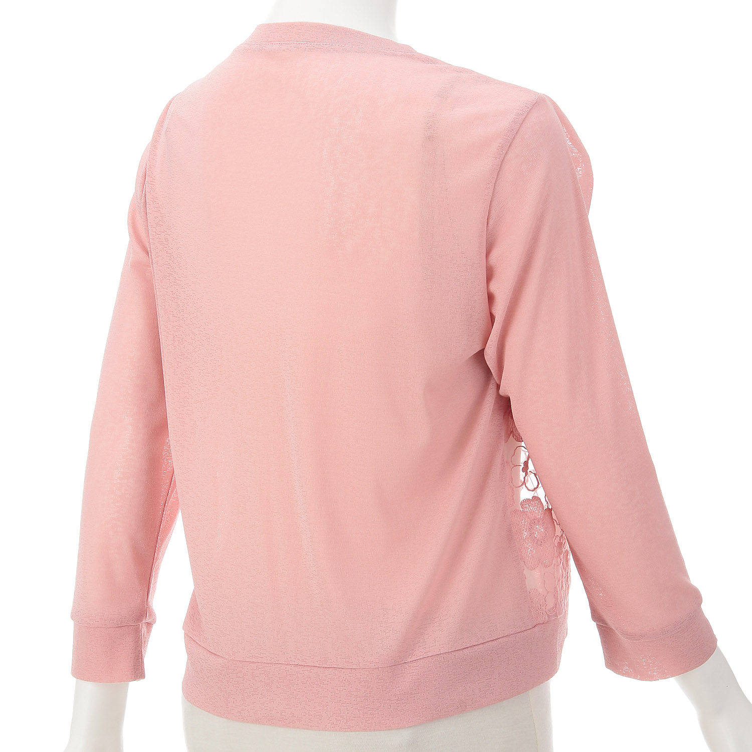 梨地×オーガンジー刺繍カーディガン - 画像5