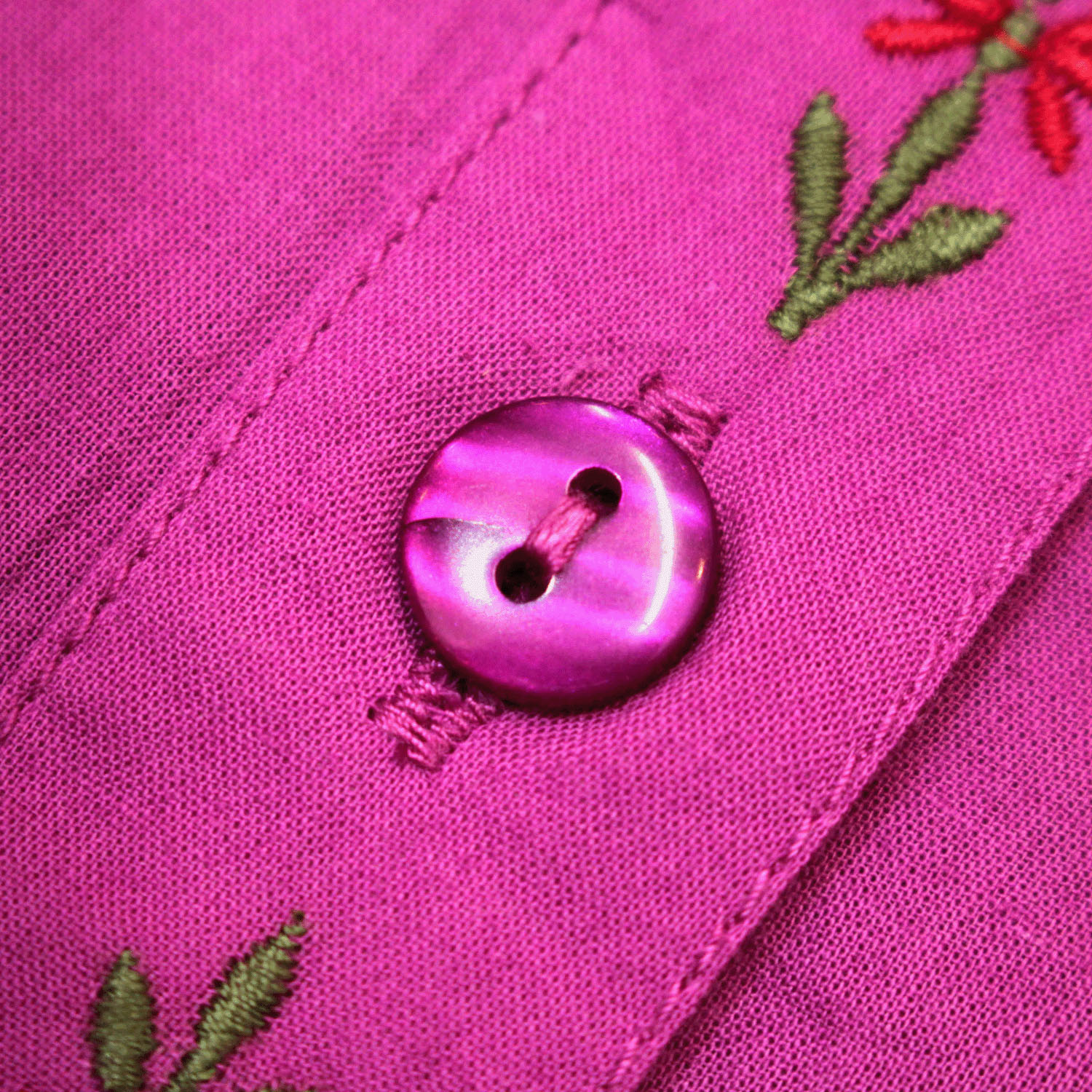 notorico 前立て刺繍半袖丸襟インド綿シャツ - 画像13