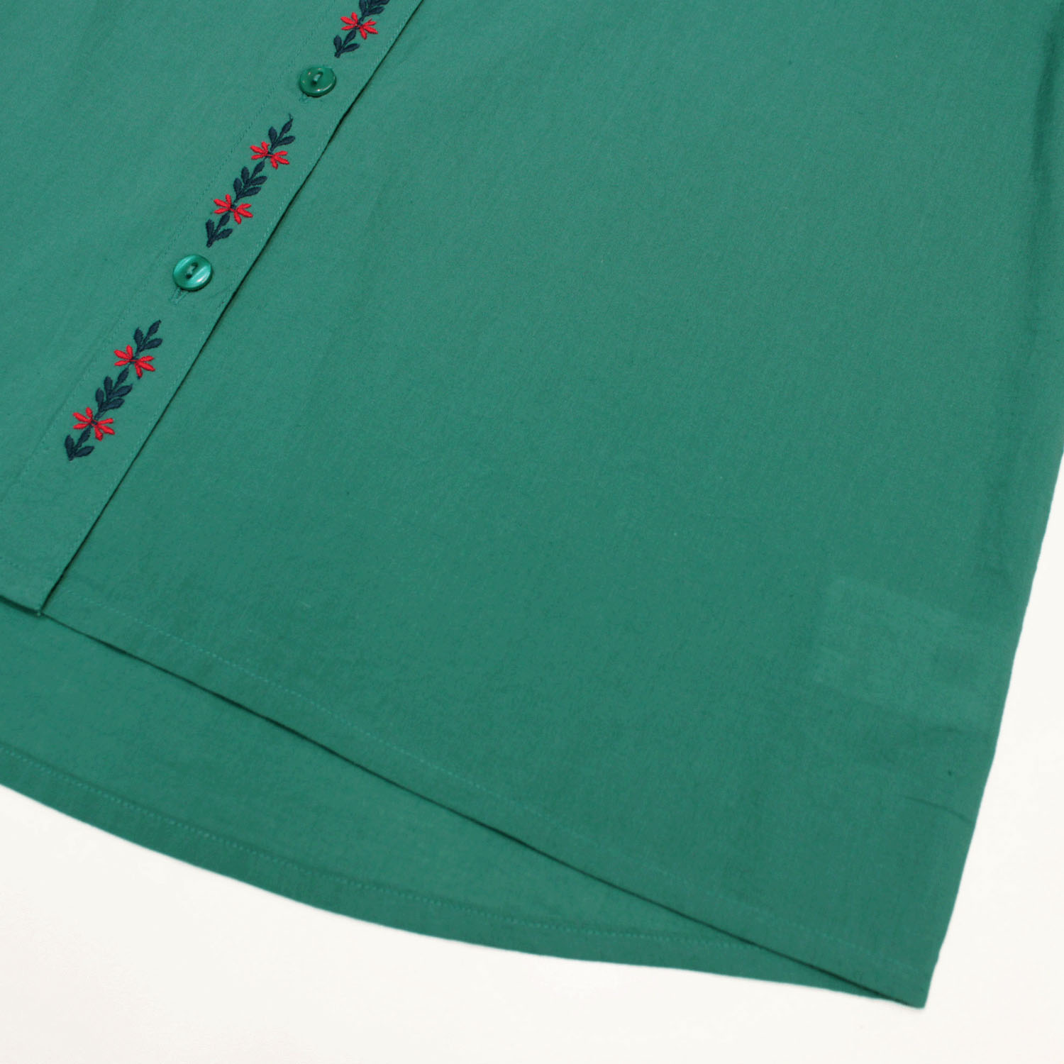 notorico 前立て刺繍半袖丸襟インド綿シャツ - 画像17