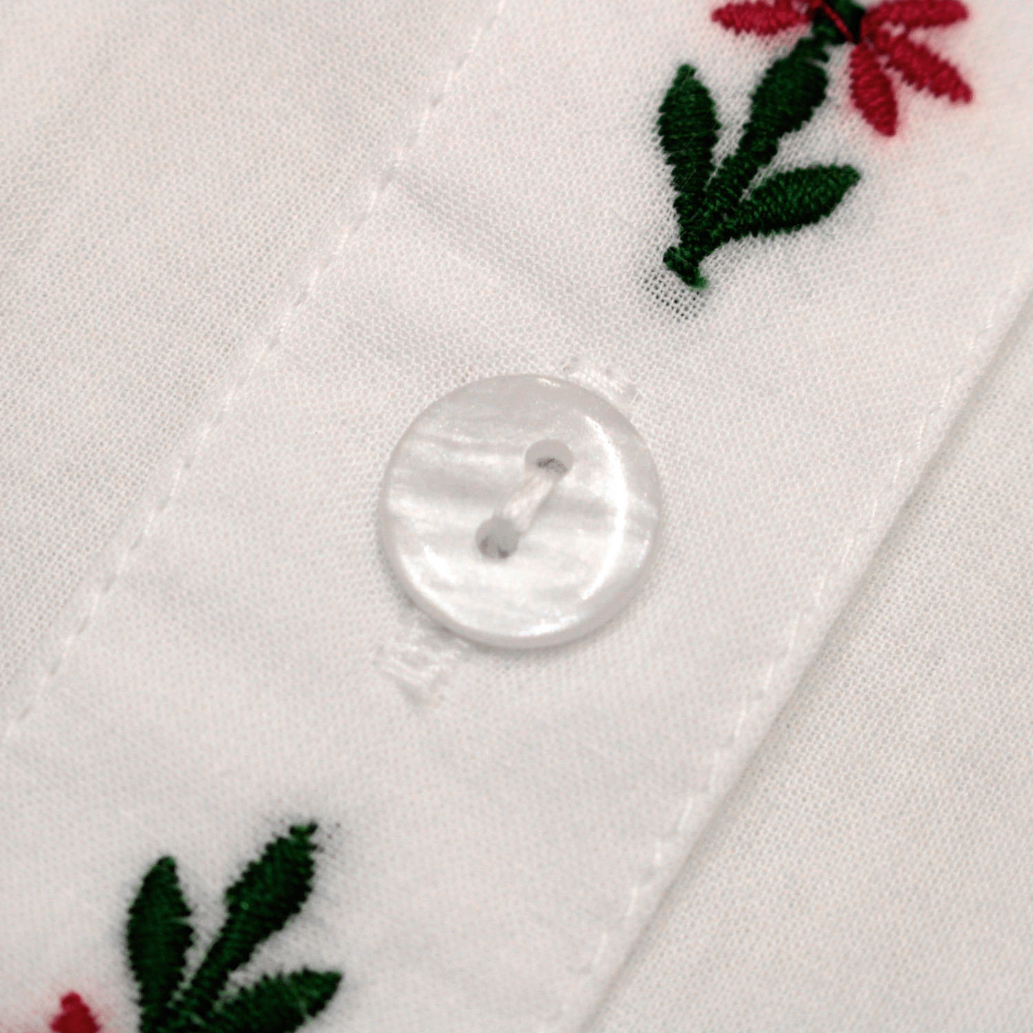 notorico 前立て刺繍半袖丸襟インド綿シャツ - 画像8