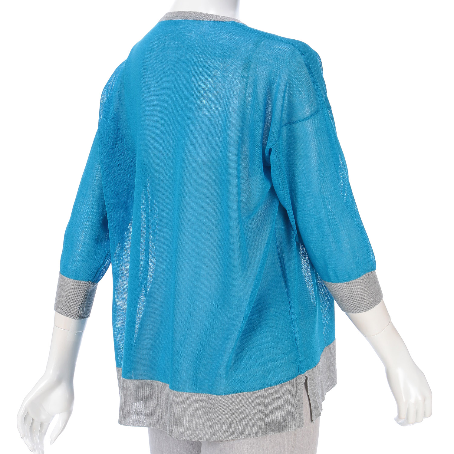 配色前開きニットカーディガン - 画像7