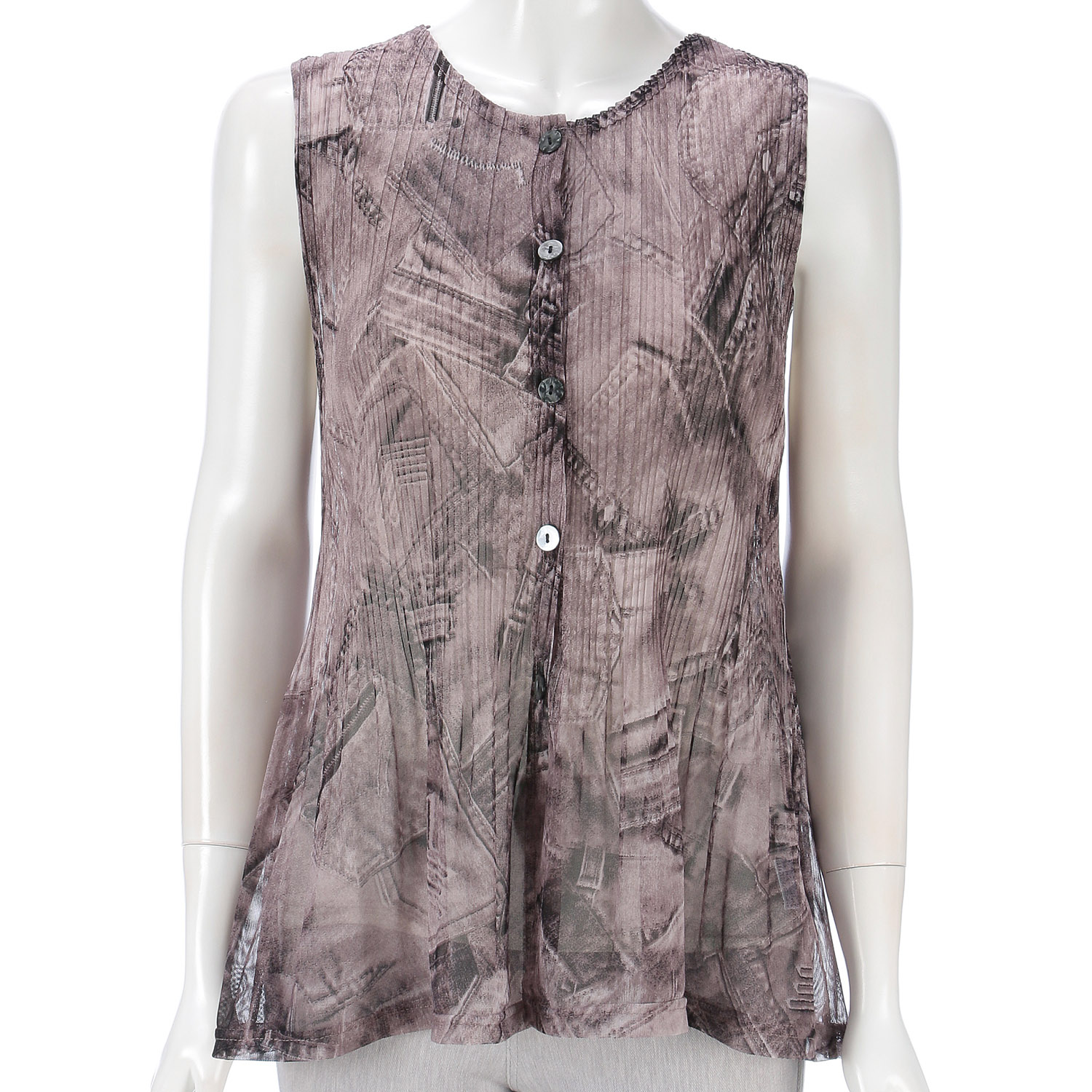 プリントプリーツベスト