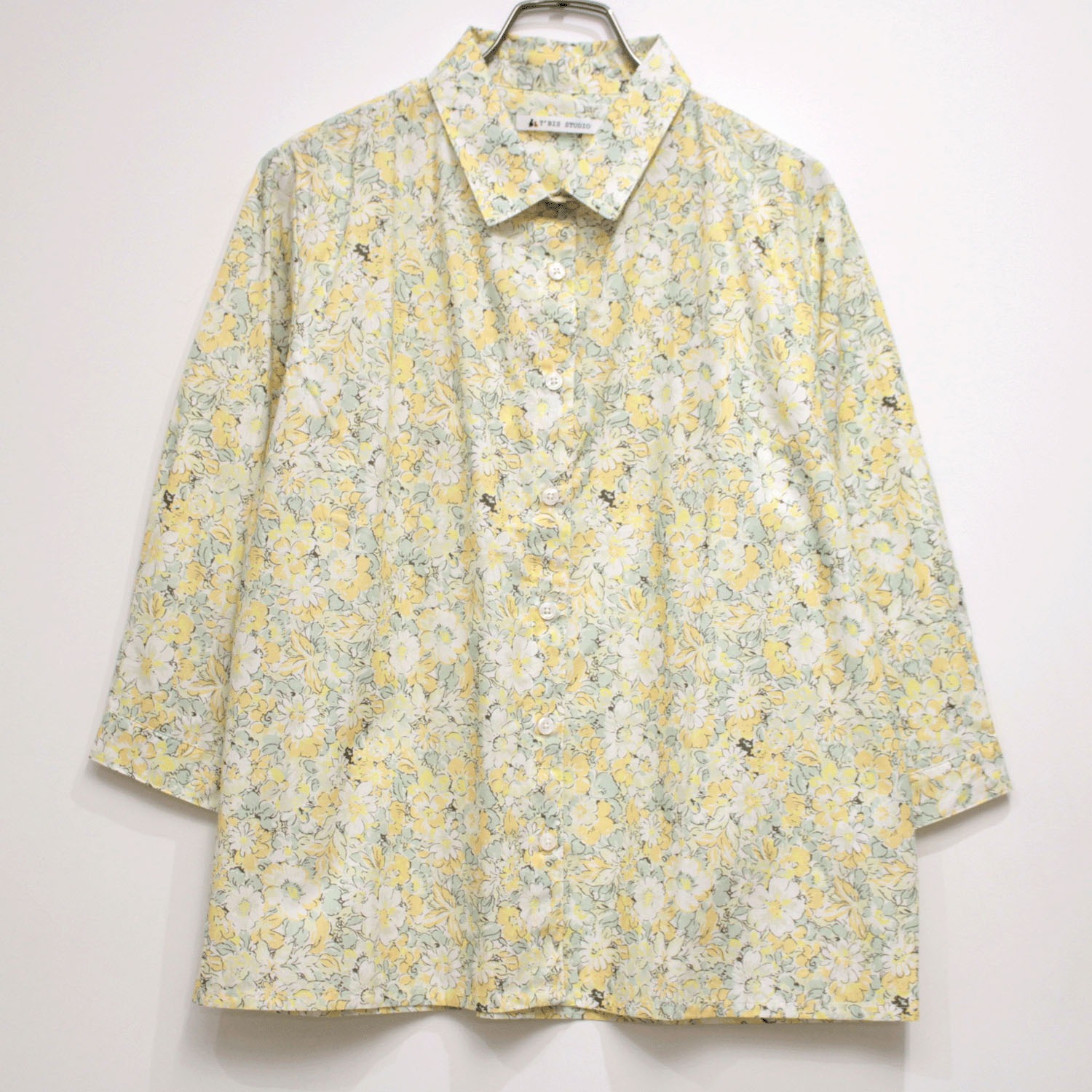 T’BIS STUDIO 7分袖水彩花柄シャツ - 画像5