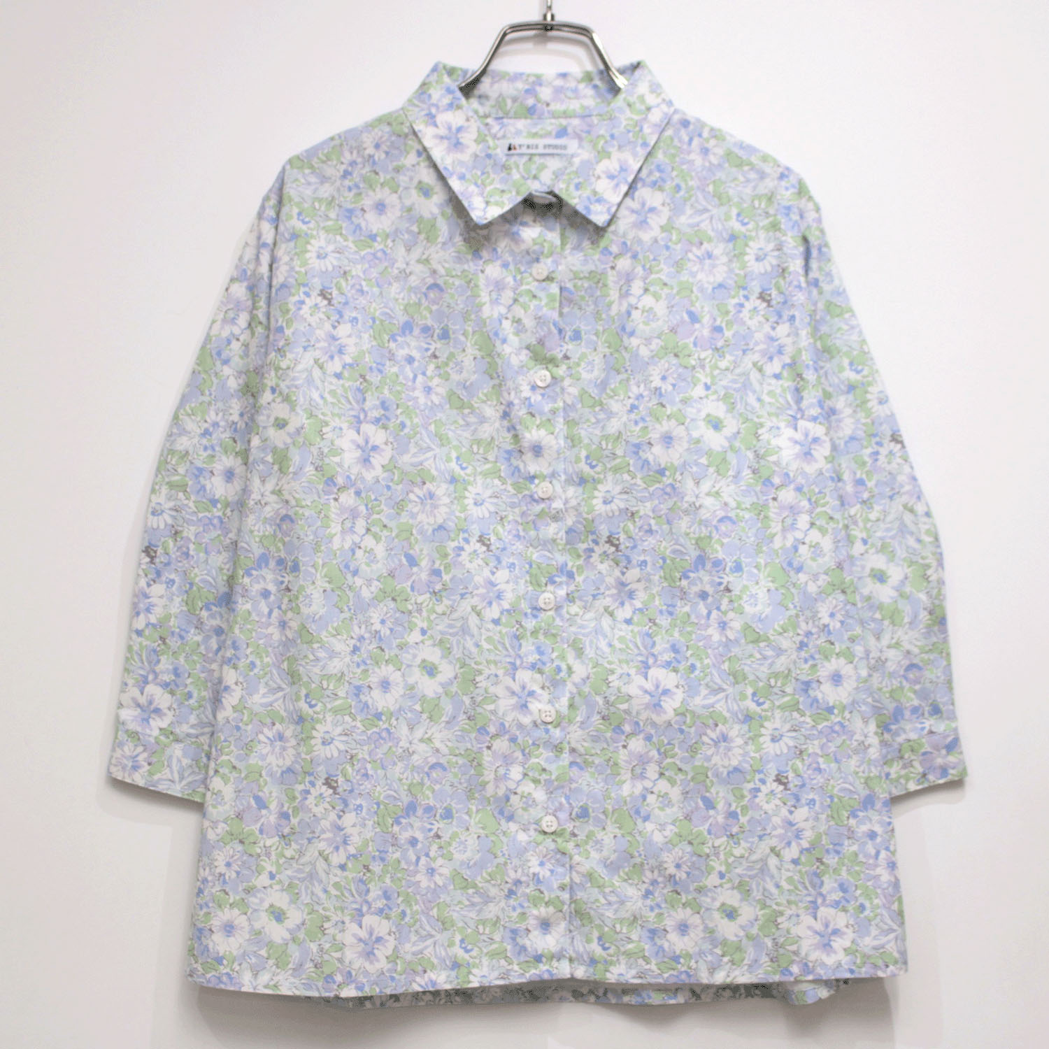 T’BIS STUDIO 7分袖水彩花柄シャツ - 画像7