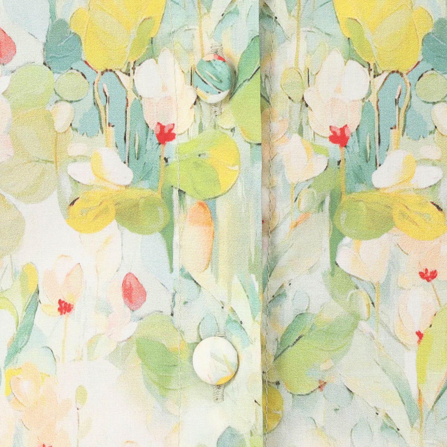 T’BIS STUDIO 7分袖水彩花柄スタンドネックシャツ - 画像12