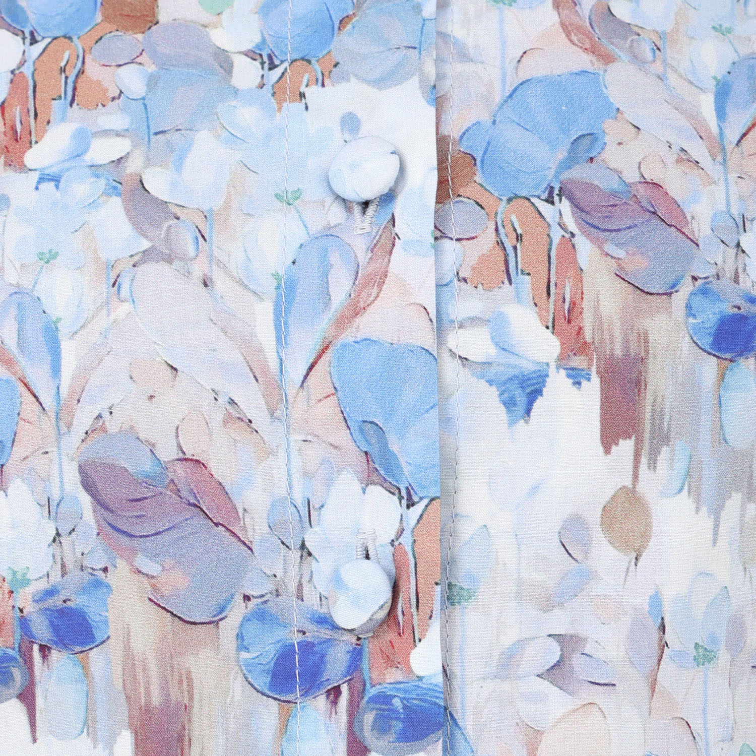 T’BIS STUDIO 7分袖水彩花柄スタンドネックシャツ - 画像16