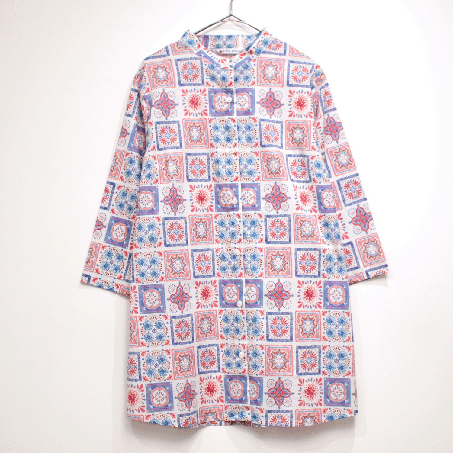 T’BIS STUDIO お花タイル柄七分袖チュニック丈シャツ - 画像16
