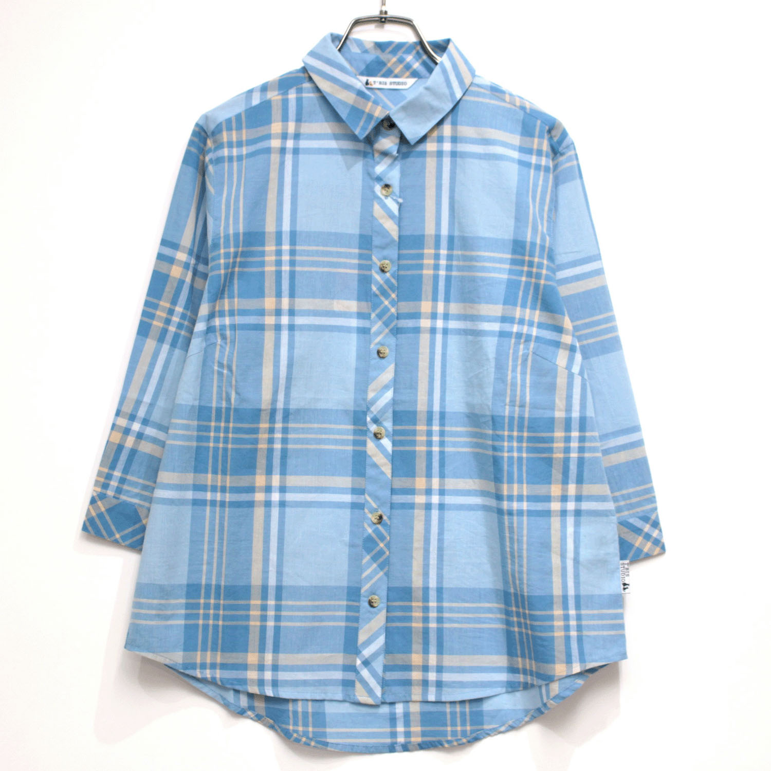 T’BIS STUDIO 7分袖マドラスチェックシャツ - 画像5