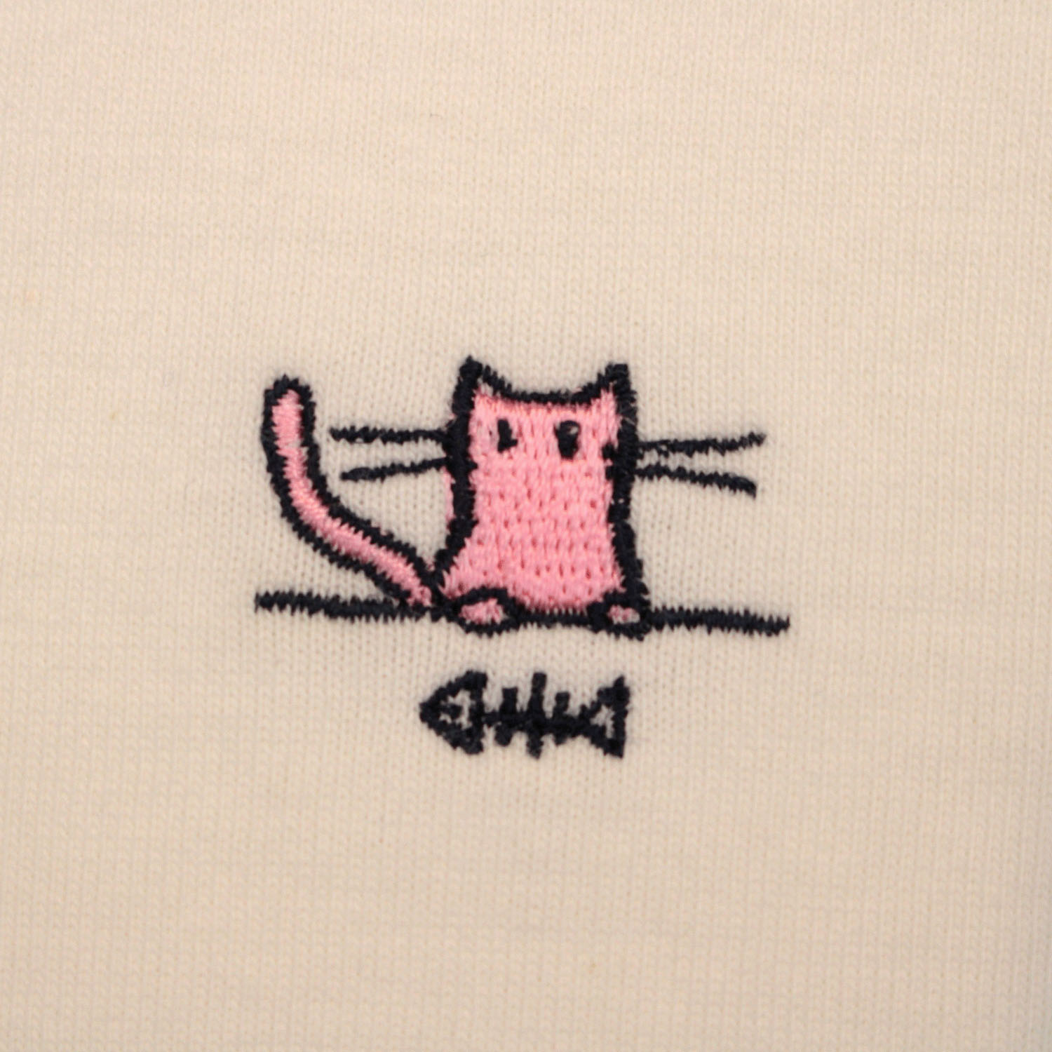 T’BIS STUDIO 食事ネコ刺繍UVカット冷感半袖ポロシャツ - 画像2