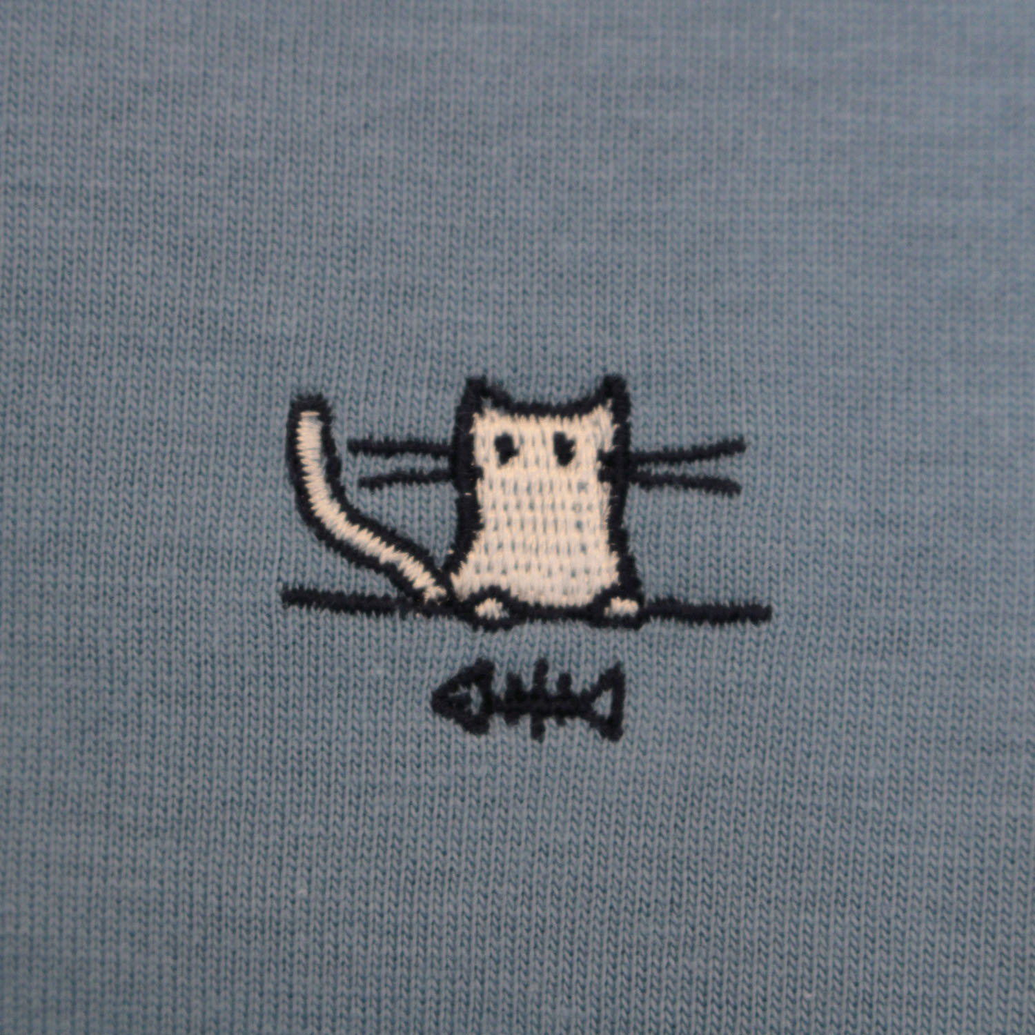 T’BIS STUDIO 食事ネコ刺繍UVカット冷感半袖ポロシャツ - 画像4