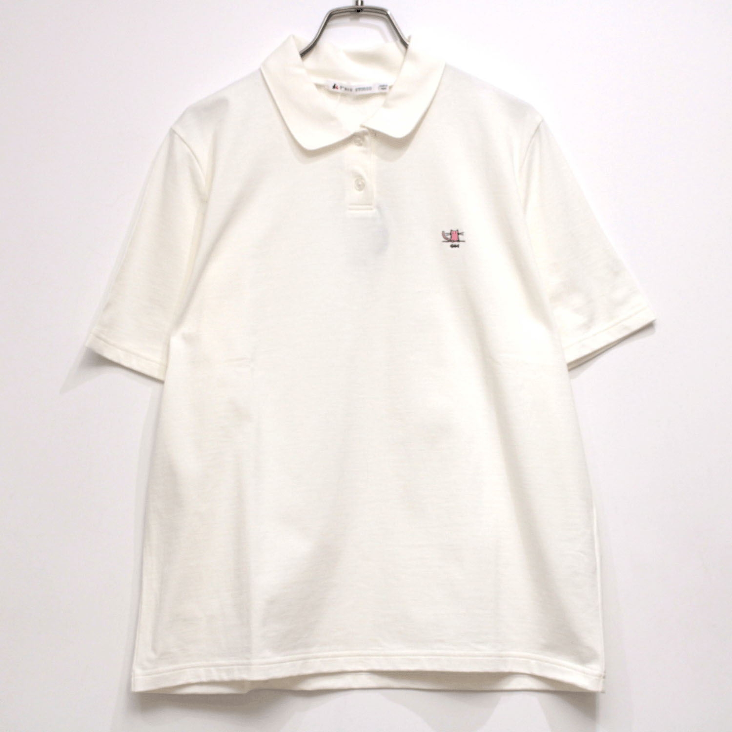 T’BIS STUDIO 食事ネコ刺繍UVカット冷感半袖ポロシャツ - 画像1