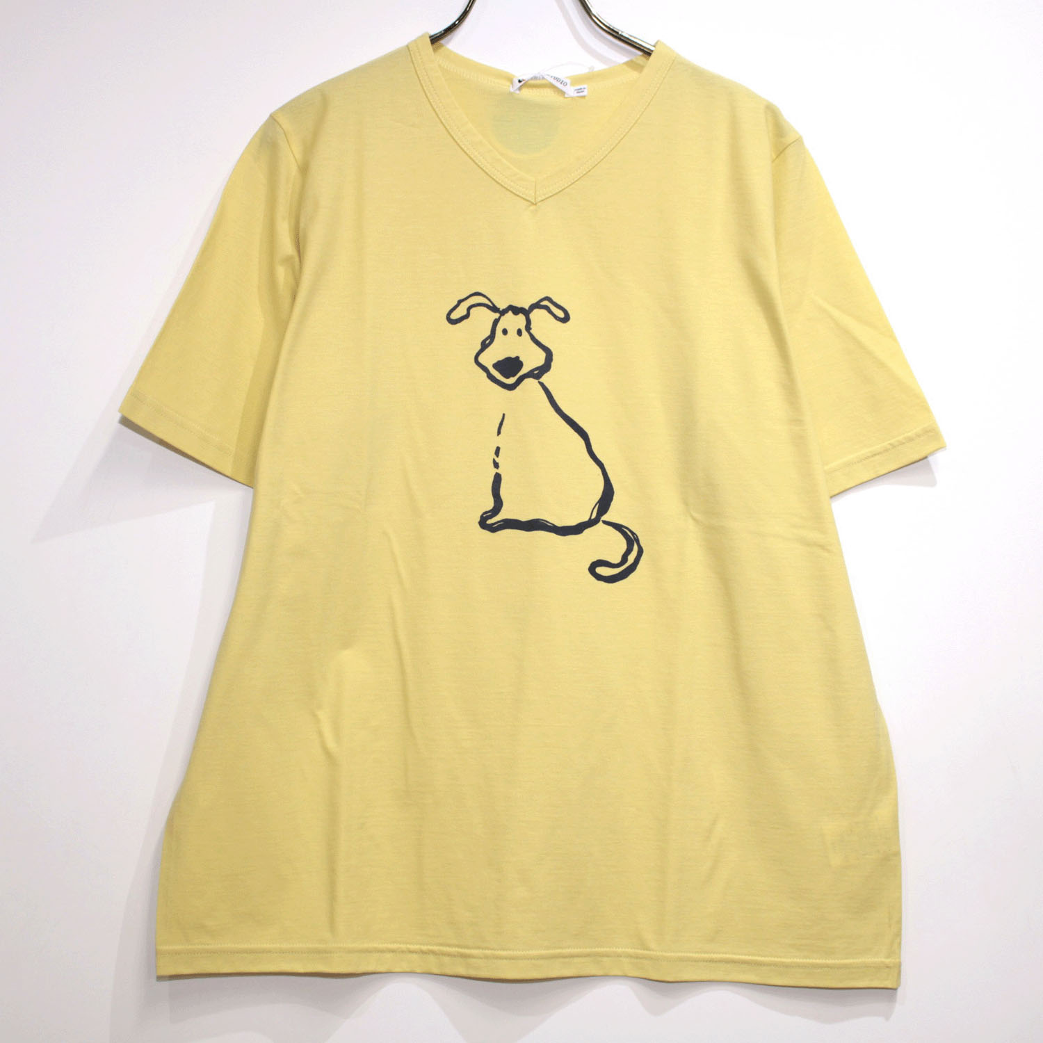 T’BIS STUDIO 冷感ワンちゃんセンタープリントVネック半袖カットソー - 画像11