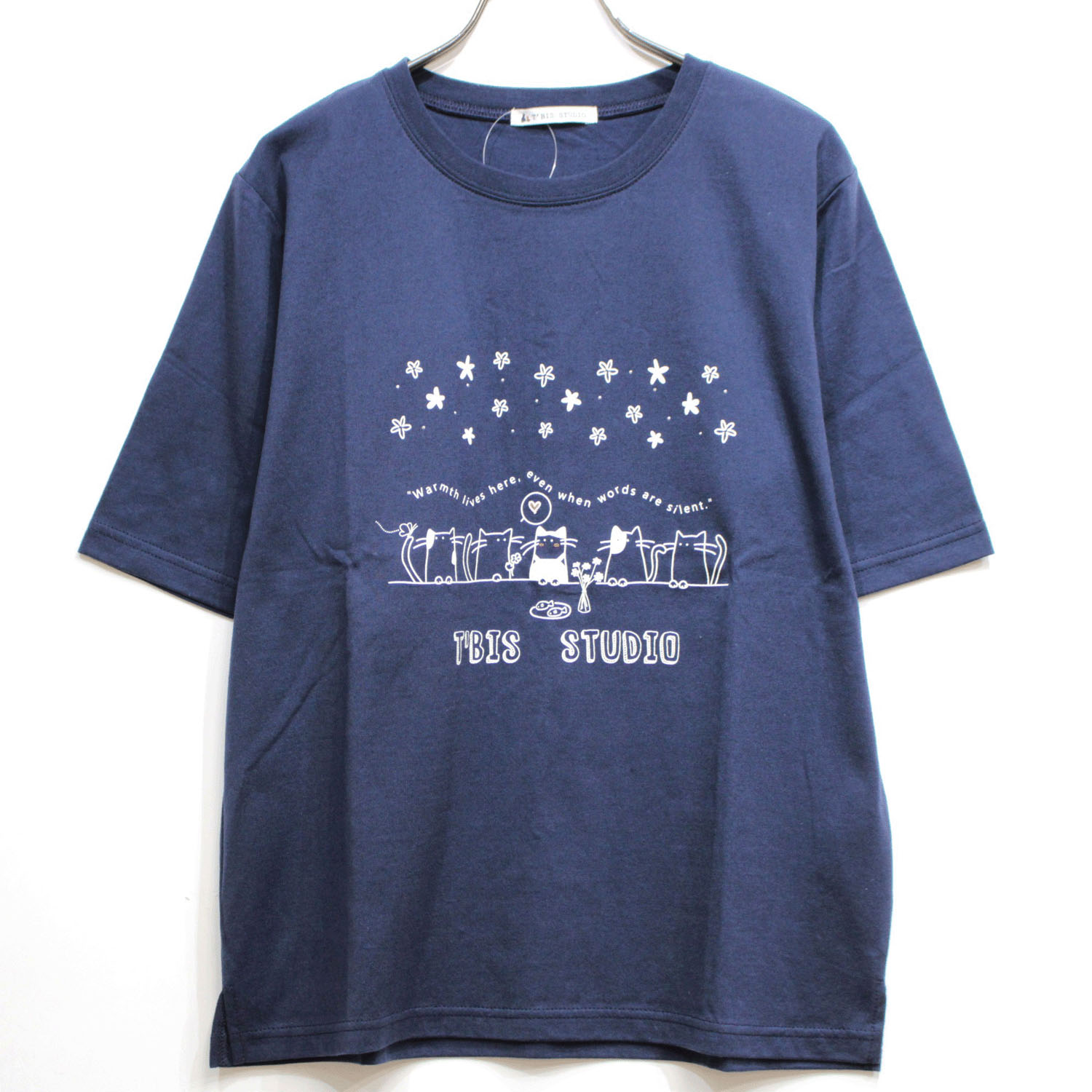 T’BIS STUDIO ネコの晩餐プリントクルーネック半袖カットソー - 画像5
