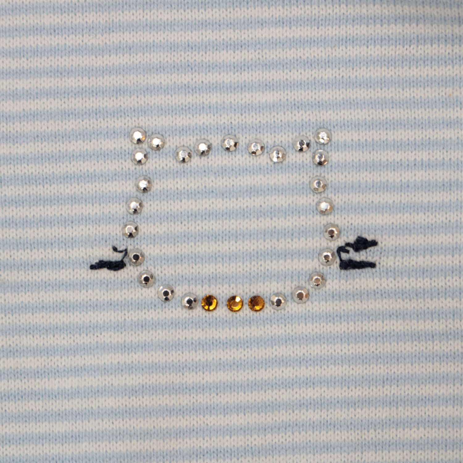 T’BIS STUDIO 冷感キラキラ首輪ネコワンポイント天竺ボーダー半袖ポロシャツ - 画像4