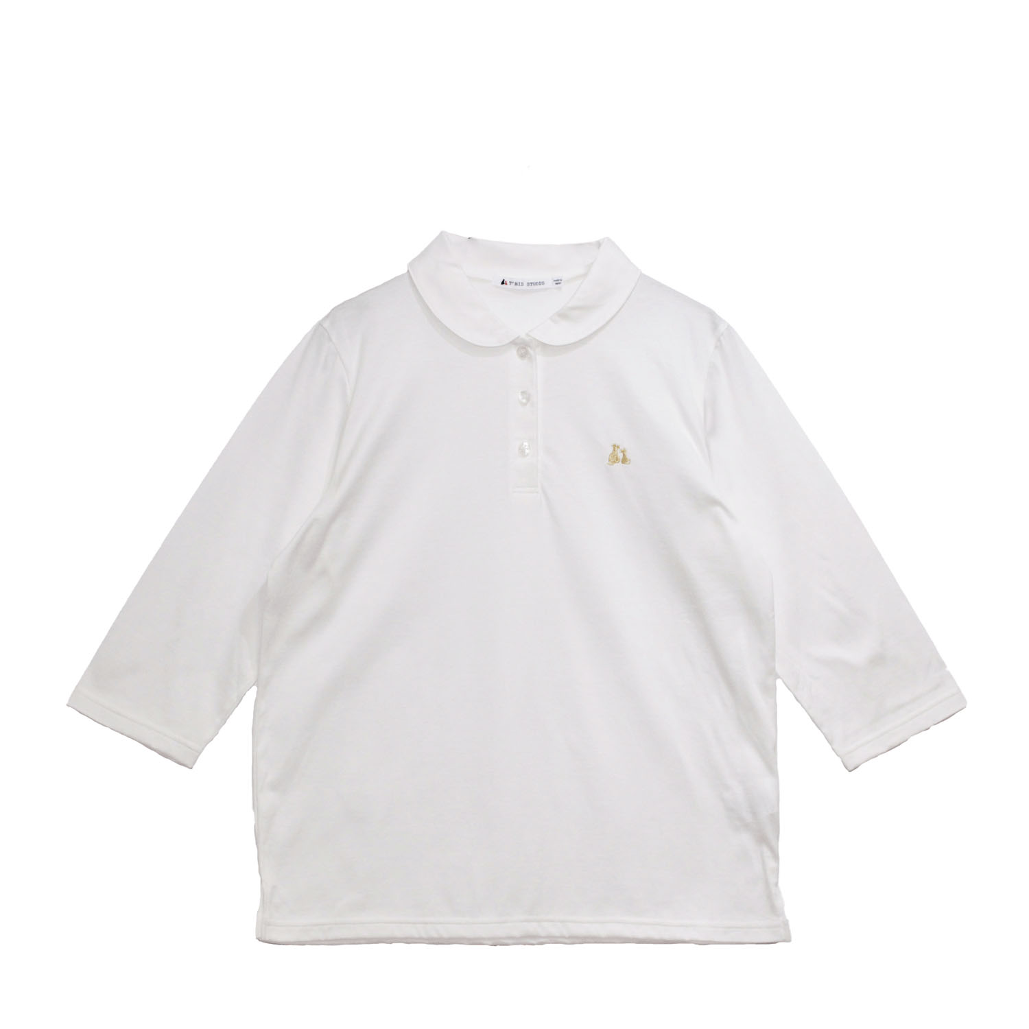 T’BIS STUDIO シルケット天竺丸襟七分袖ポロシャツ - 画像11