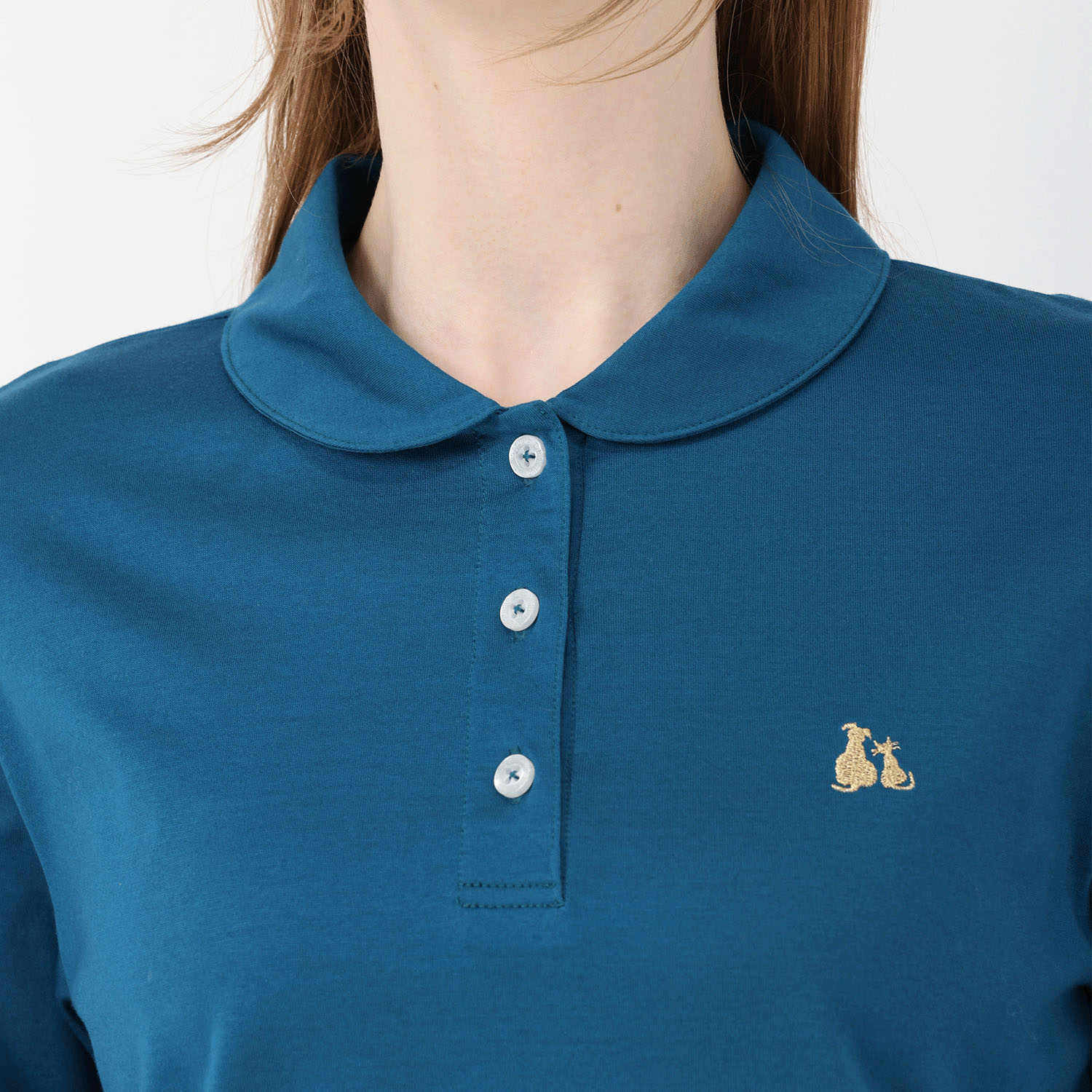 T’BIS STUDIO シルケット天竺丸襟七分袖ポロシャツ - 画像16