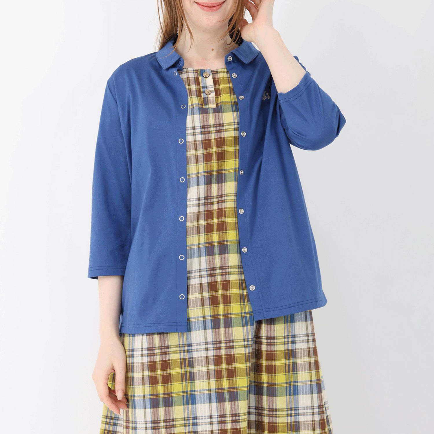 T’BIS STUDIO 冷感2WAY天竺七分袖全開ポロシャツ - 画像11