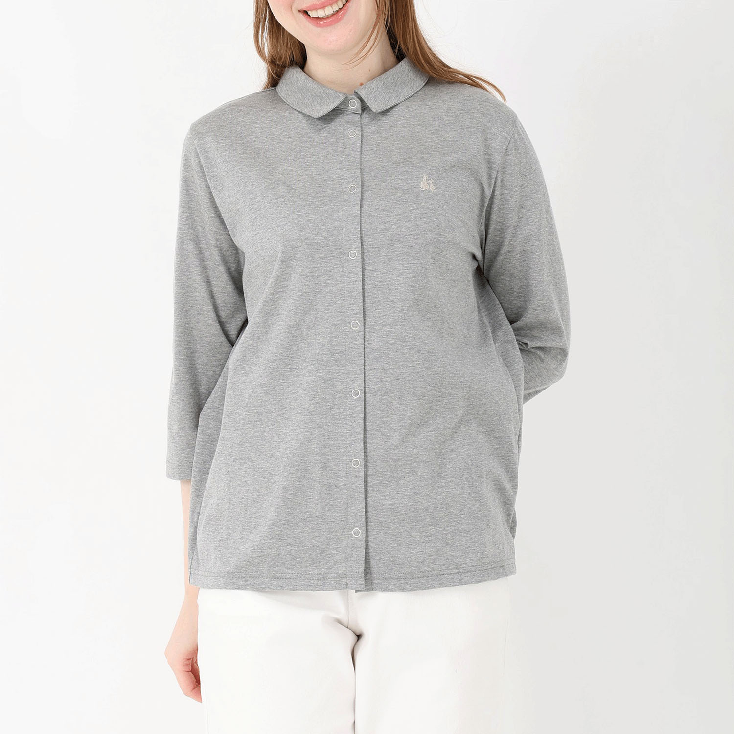 T’BIS STUDIO 冷感2WAY天竺七分袖全開ポロシャツ - 画像1