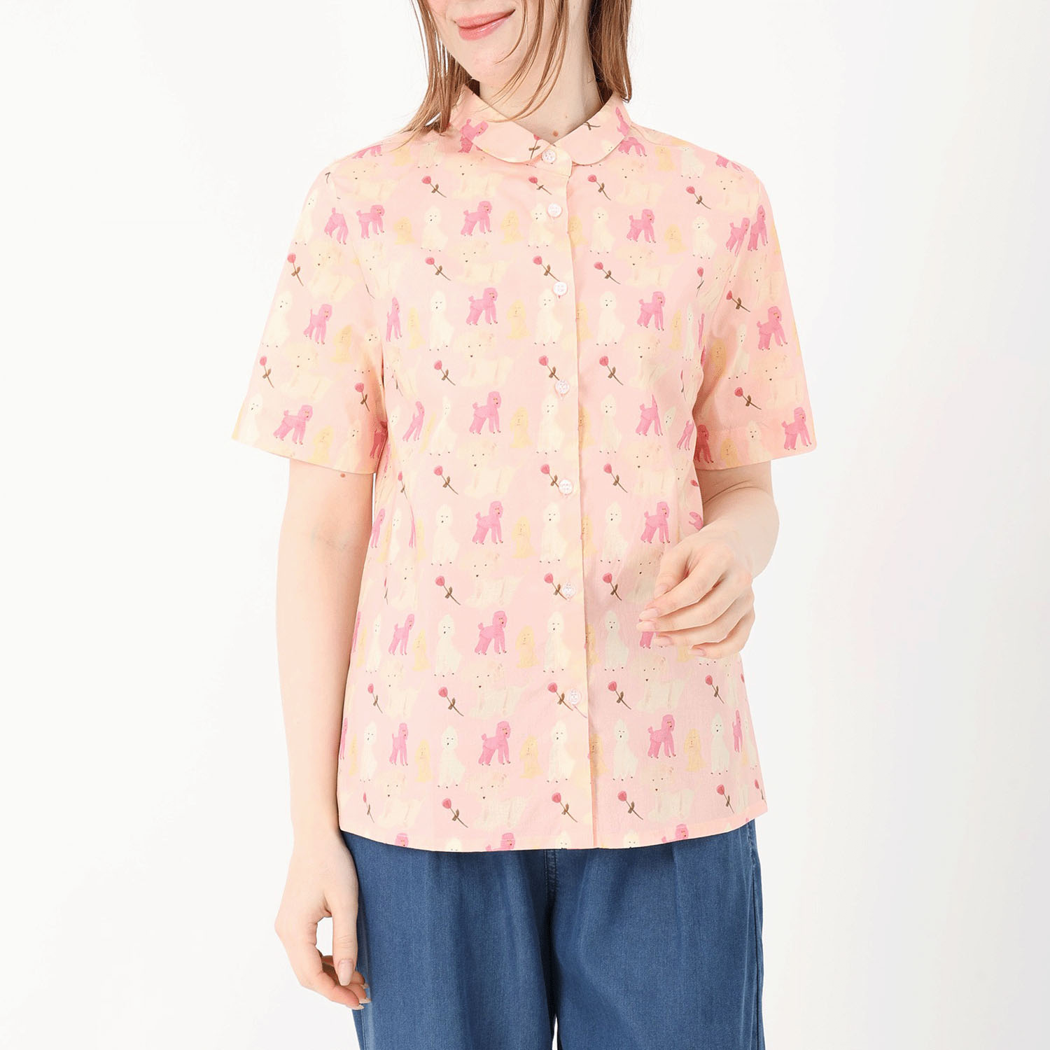 T’BIS STUDIO アソート柄水彩プリント丸首半袖シャツ - 画像1