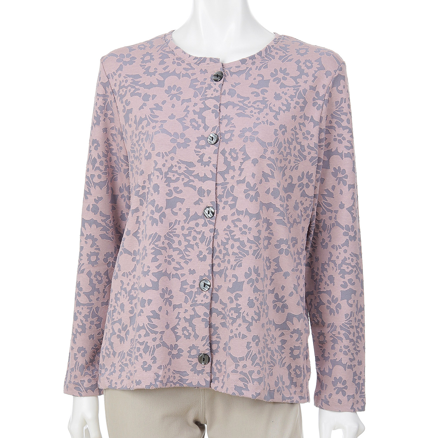 オパール加工花柄カーディガン - 画像1