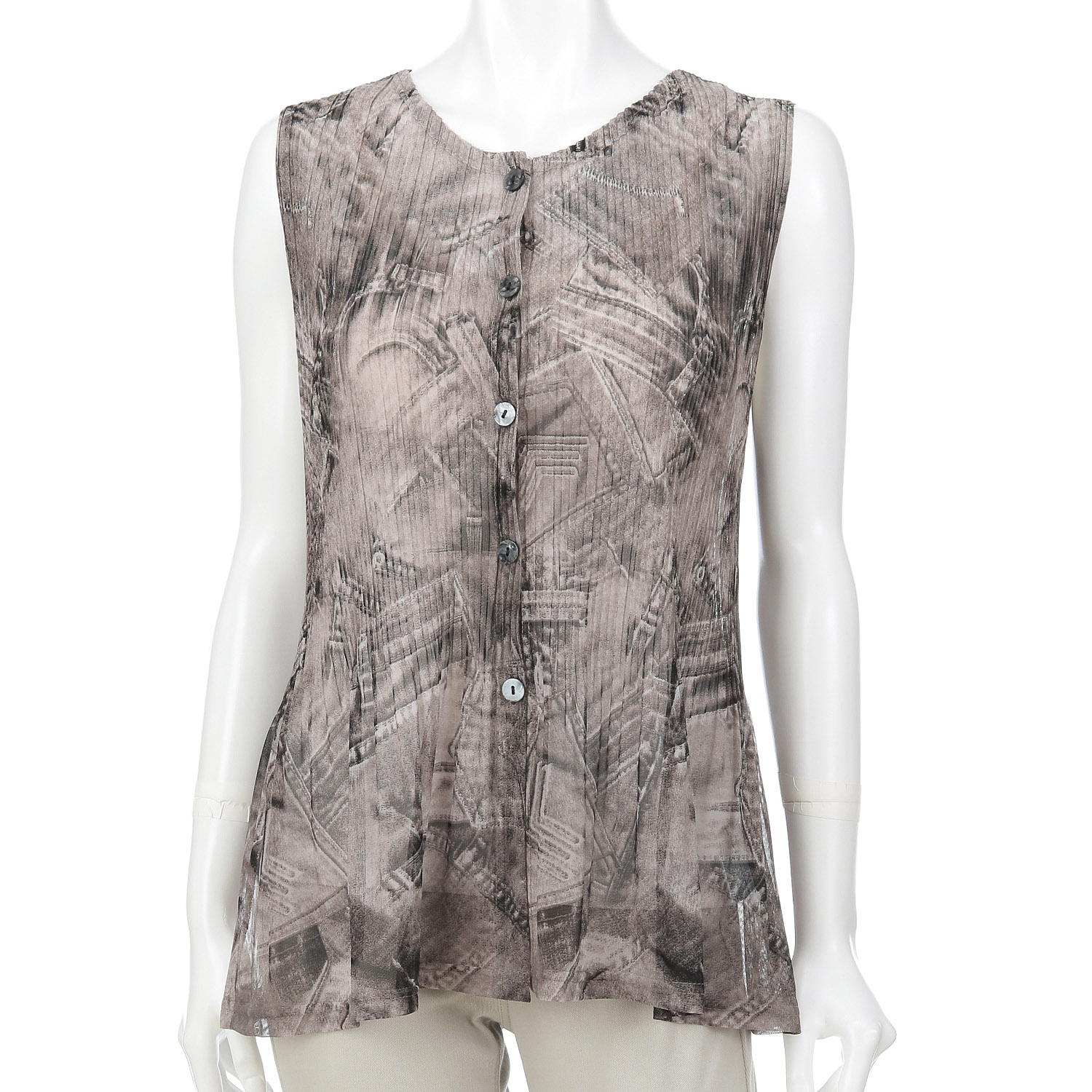 パワーネットプリントプリーツベスト - 画像1